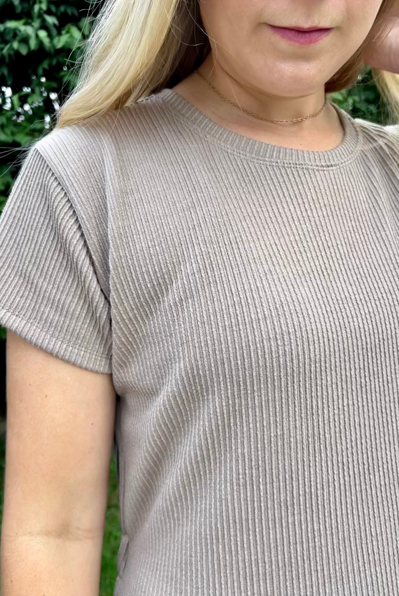 Taupe Ruffle, Rib Knit Fabric - Boho Fabrics - Rib Solid, Knit Fabric