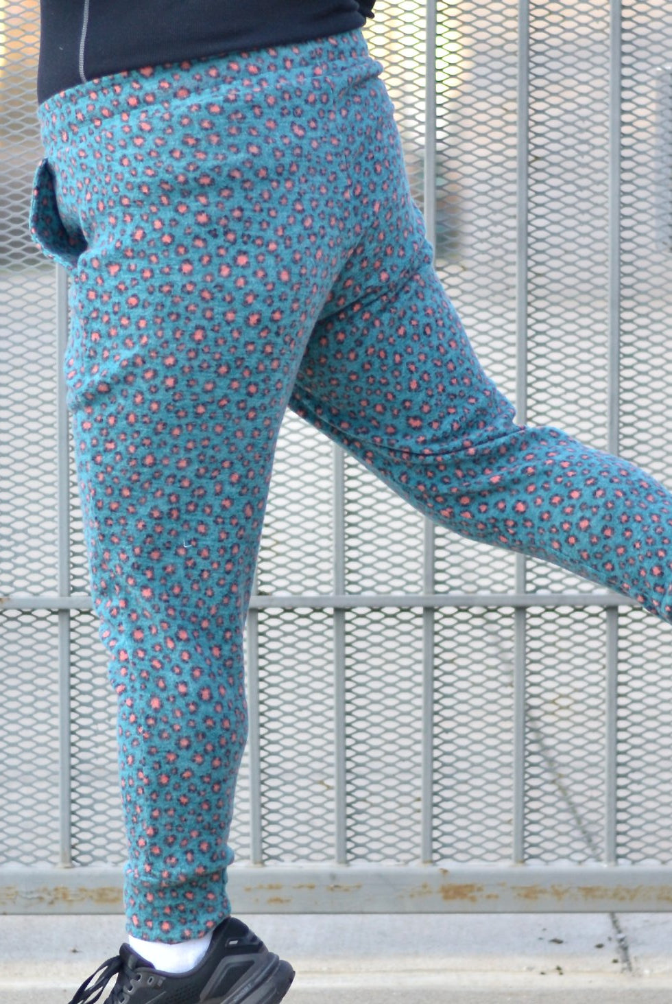 Teal Cheetah, Printed Brushed Sweater Knit Fabric - Boho Fabrics - Sweater Prints, Knit Fabric
