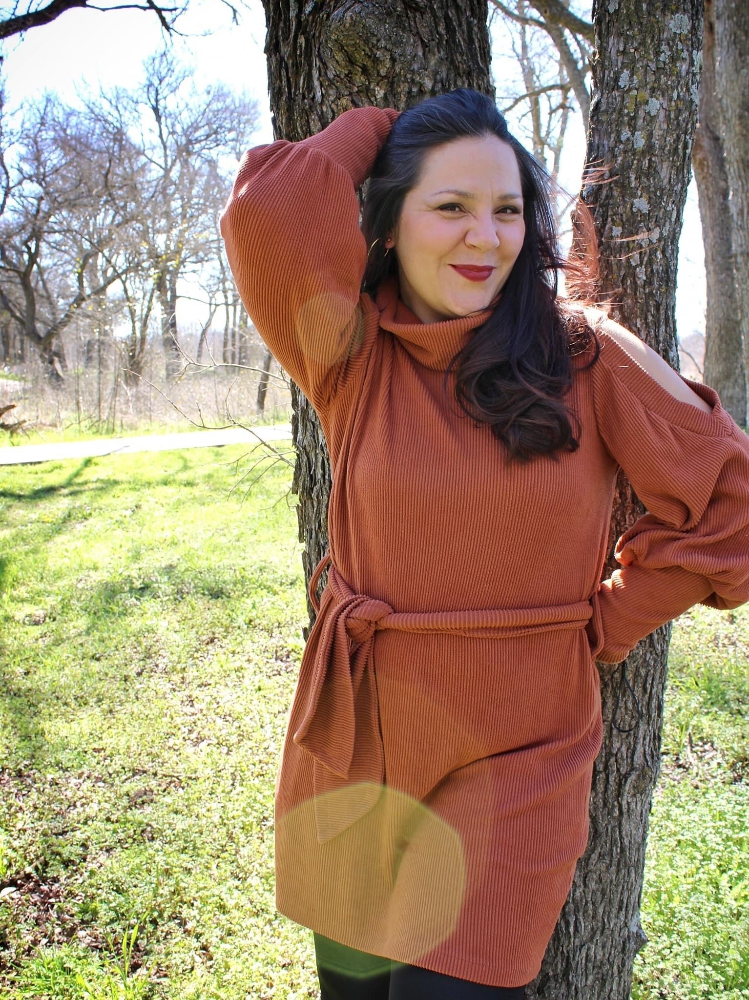 Terracotta Brick, Brushed Rib Knit - Boho Fabrics - Rib Solid, Knit Fabric