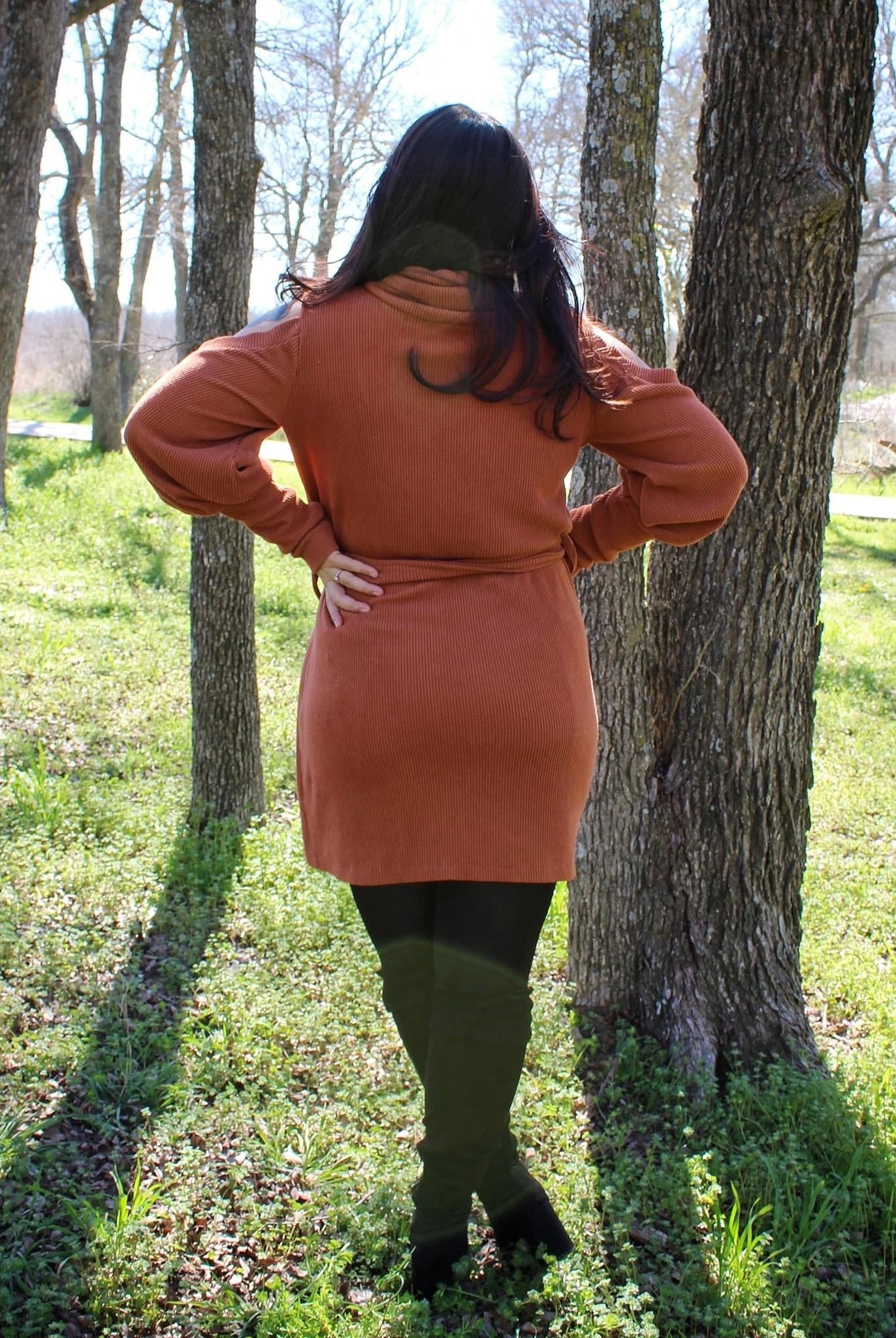 Terracotta Brick, Brushed Rib Knit - Boho Fabrics - Rib Solid, Knit Fabric