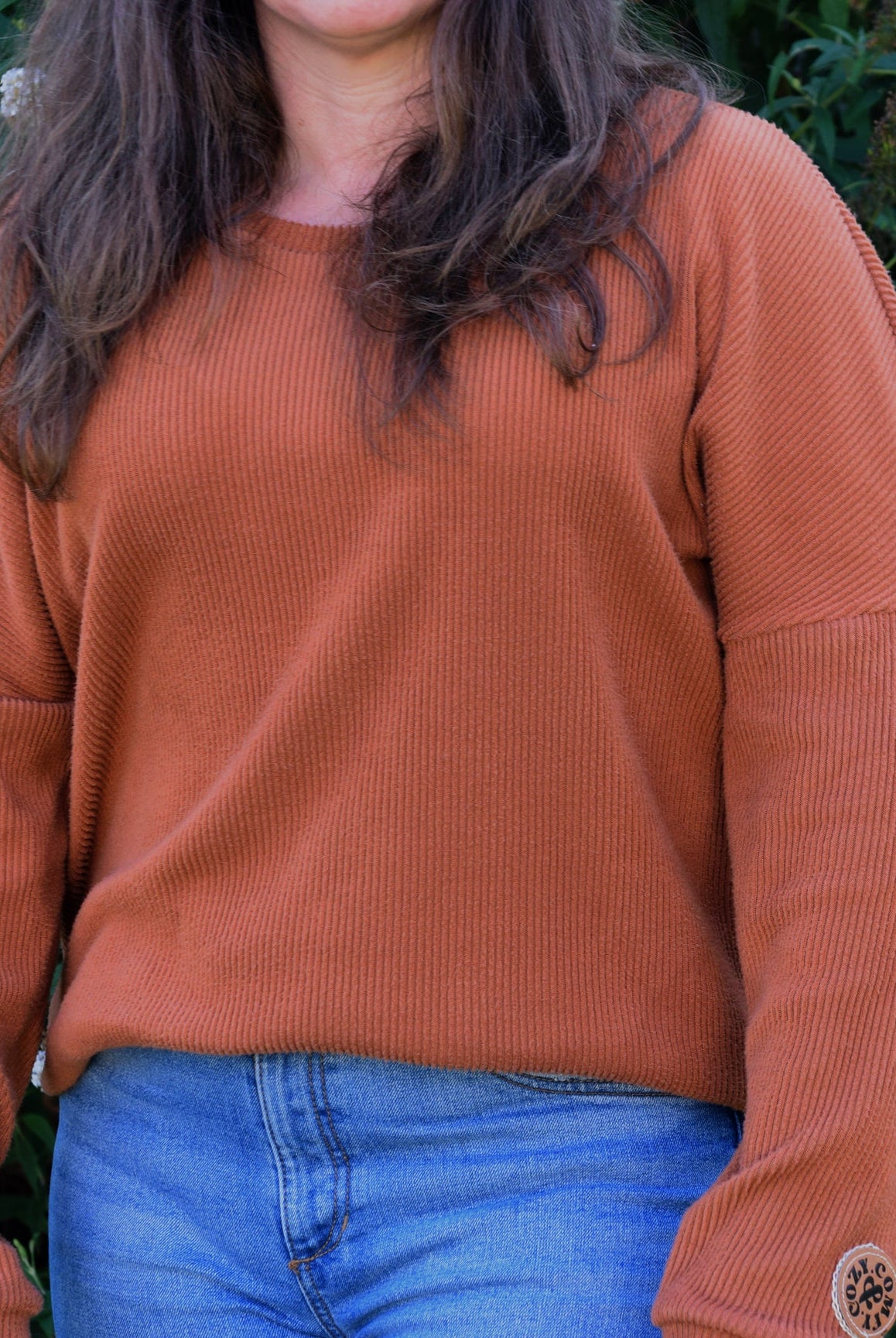 Terracotta Brick, Brushed Rib Knit - Boho Fabrics - Rib Solid, Knit Fabric