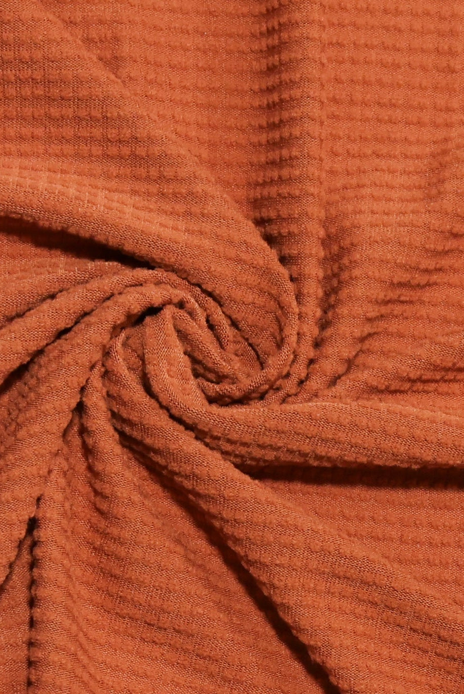 Terracotta, Power Grid Fleece by Polartec. Performance Knit Fabric - Boho Fabrics - Performance Fabrics