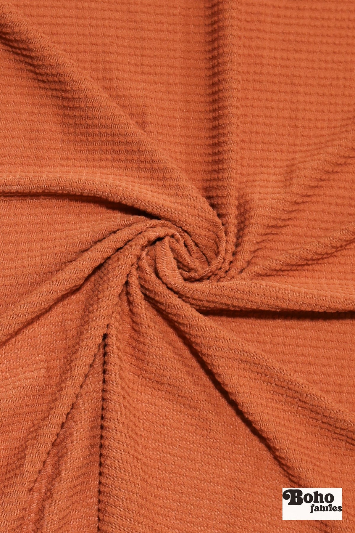Terracotta, Power Grid Fleece by Polartec. Performance Knit Fabric - Boho Fabrics - Performance Fabrics