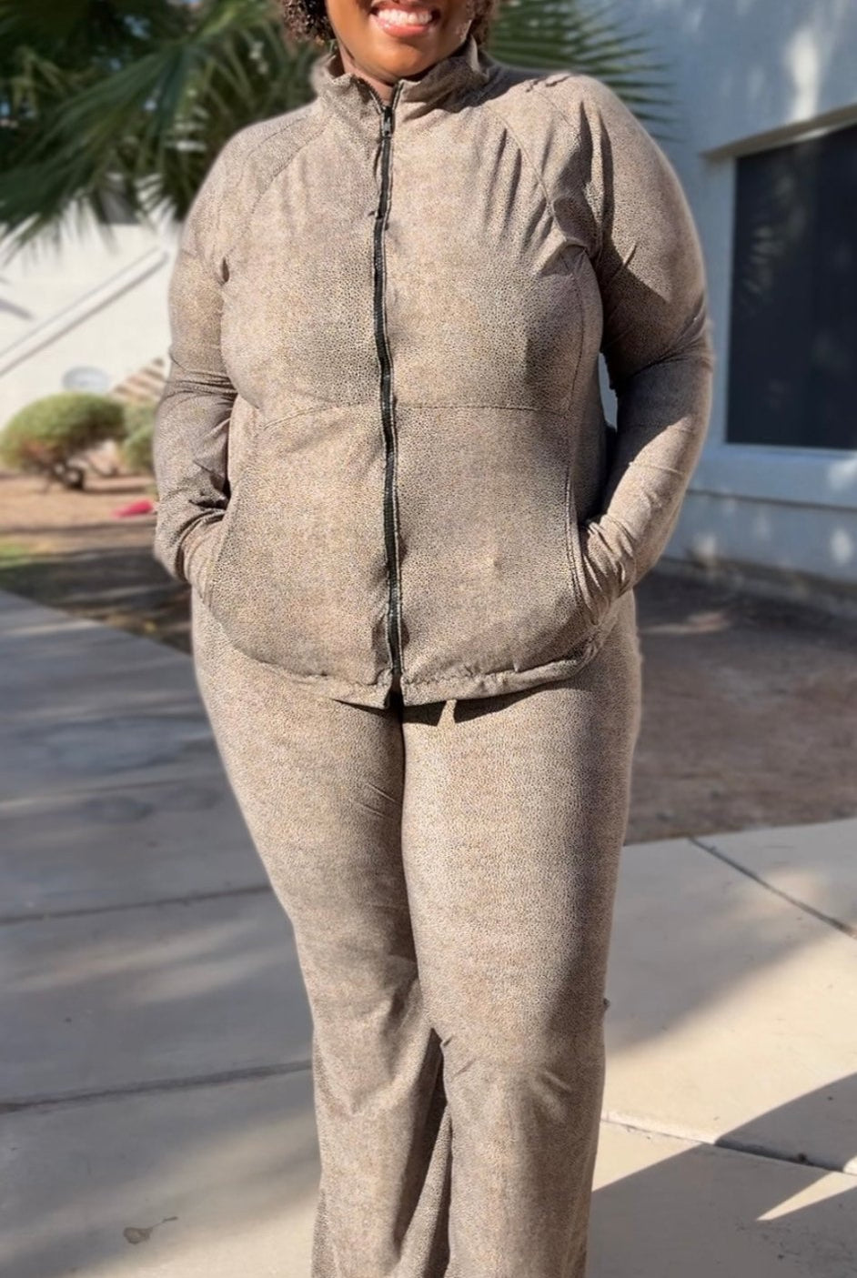 Terrazzo Leopard, Athletic Knit Fabric - Boho Fabrics - Athletic Knit Fabric