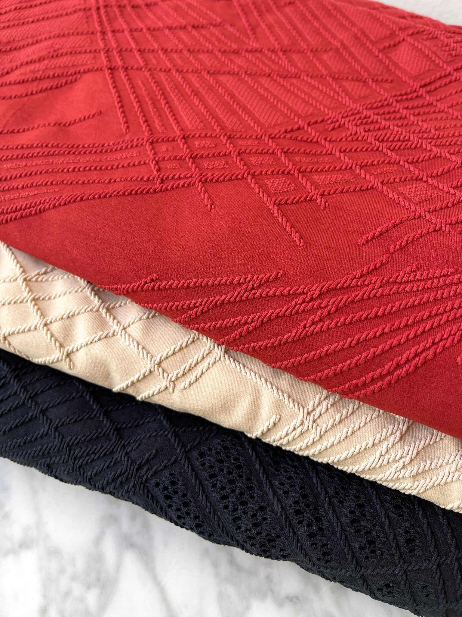 Textured Strobe, Jacquard Athletic/Swim Knit. High End Designer Quality! - Boho Fabrics