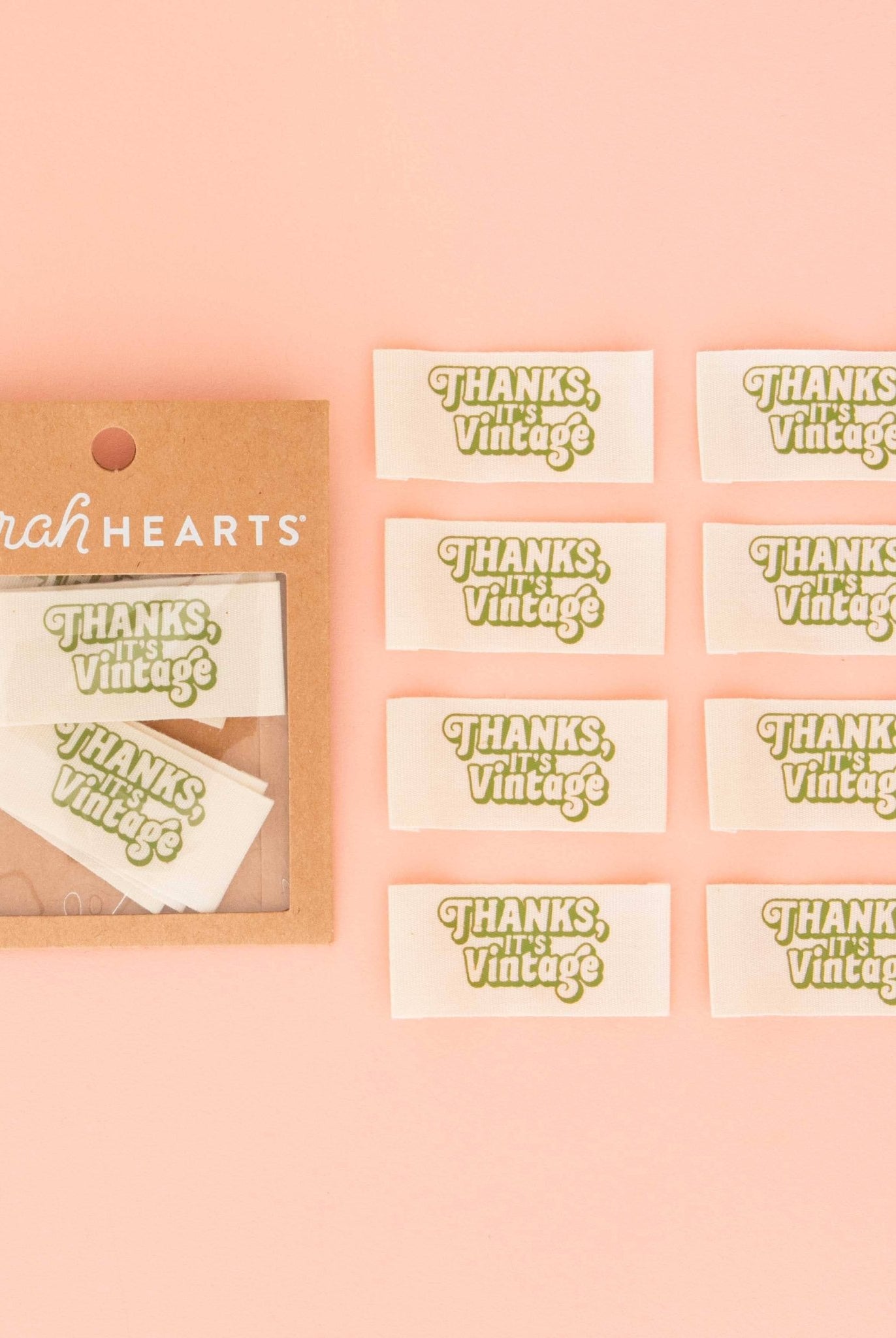 Thanks, It's Vintage Organic Cotton Sewing Labels - Boho Fabrics - Sew - in Labels