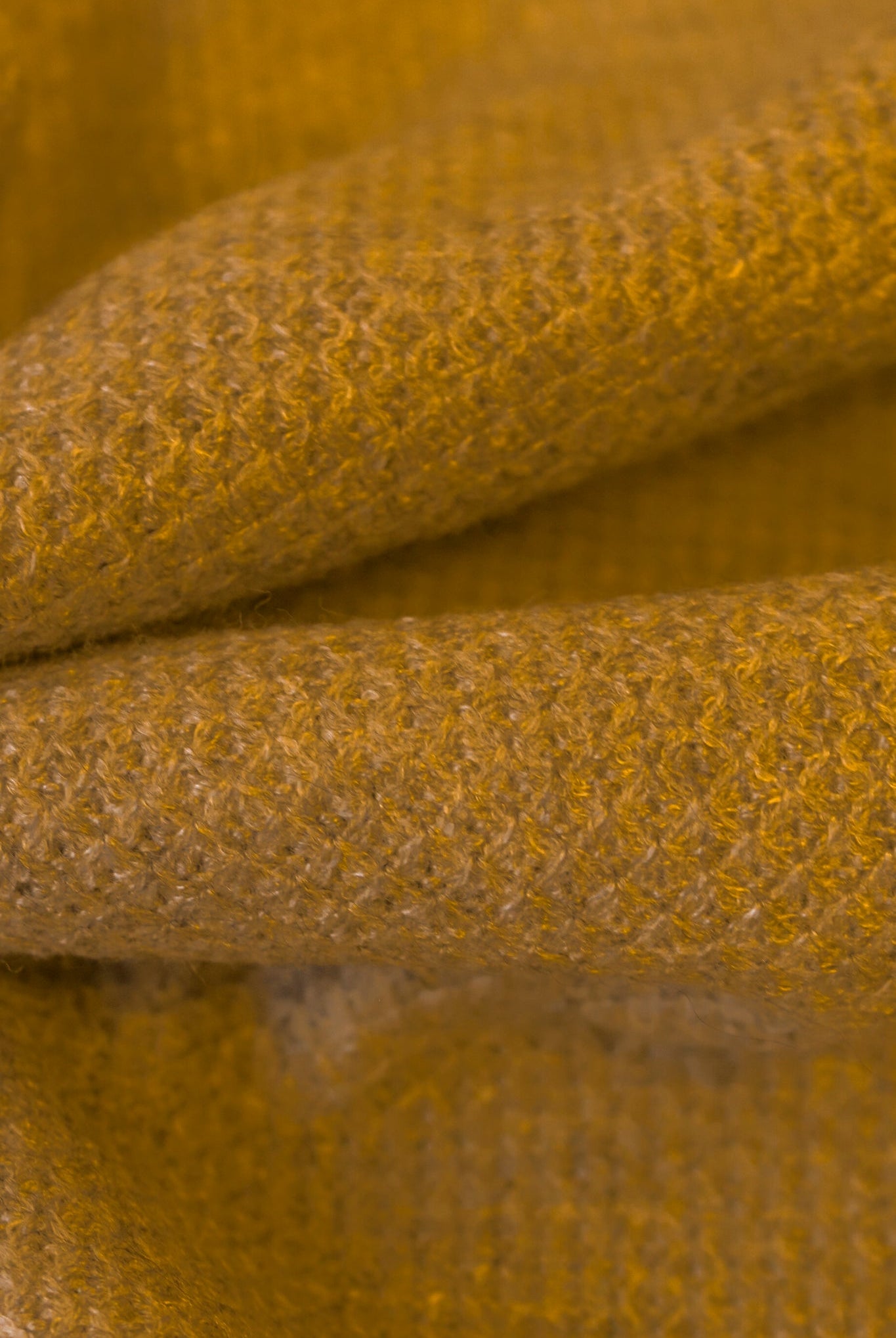 Thermal; Mustard Yellow, "Cashmere" Thermal Knit Fabric. (PRE - ORDER) - Boho Fabrics - Waffle Knits