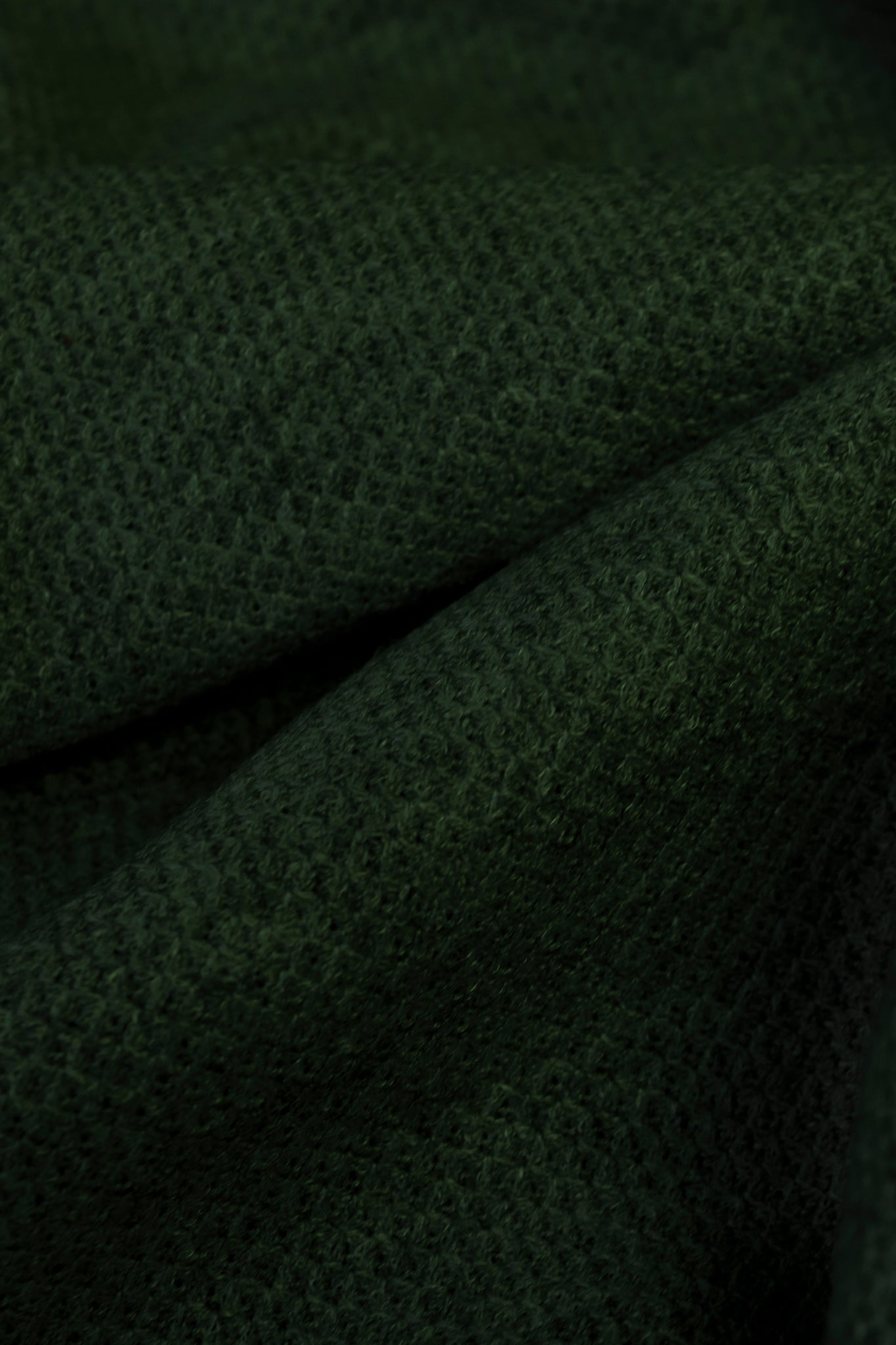 Thermal; Olive Green, "Cashmere" Thermal Knit Fabric. (PRE - ORDER) - Boho Fabrics - Waffle Knits
