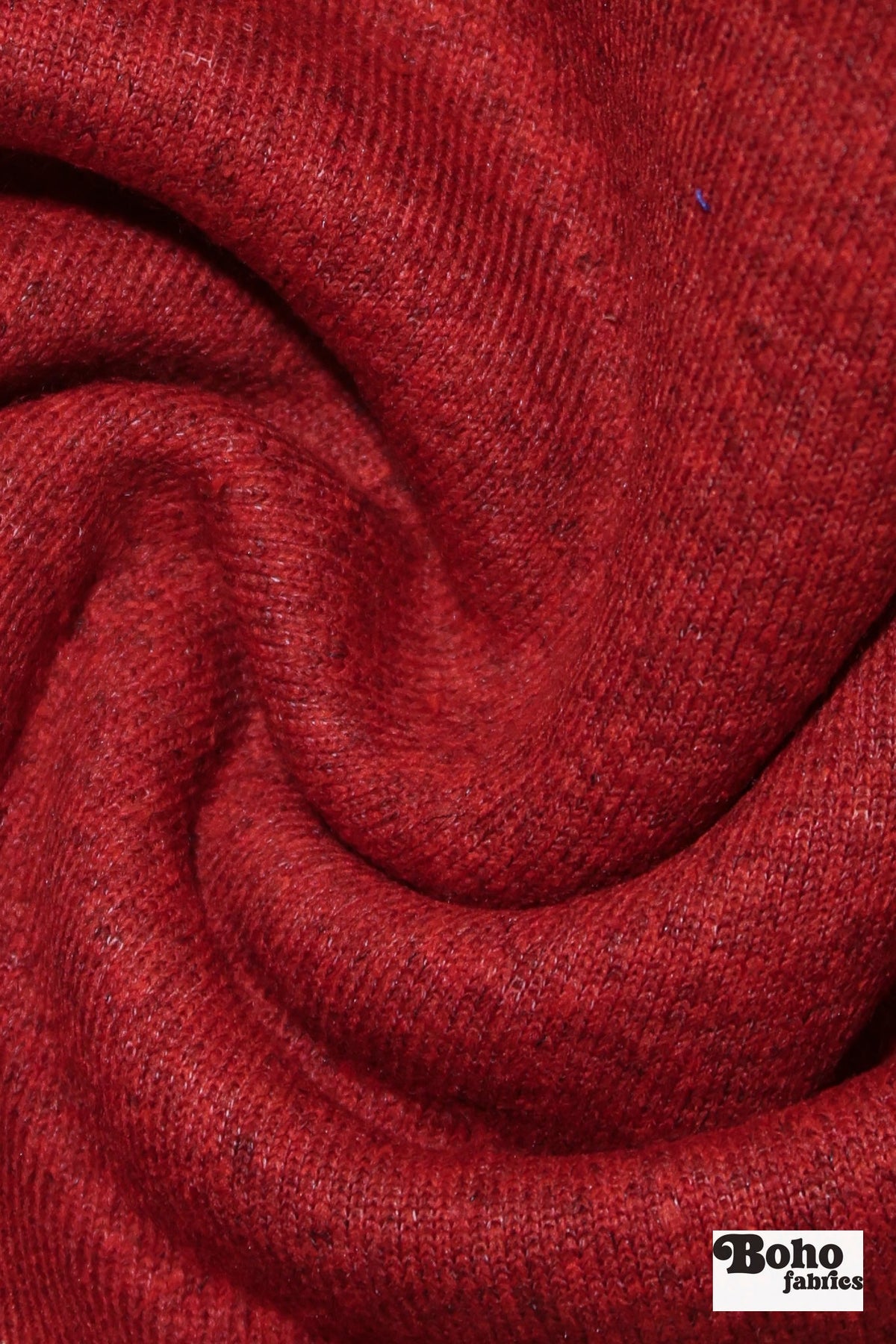 Thick Red Textured Knit Fabric - Boho Fabrics - Wool Knit
