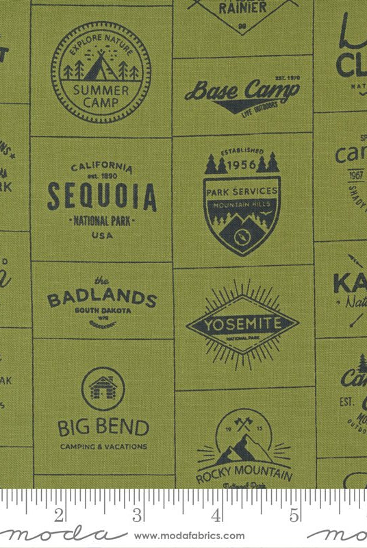 Timber Camp Badges Pine 55550 25 Moda 1 - Boho Fabrics - Quilting Cotton, Woven