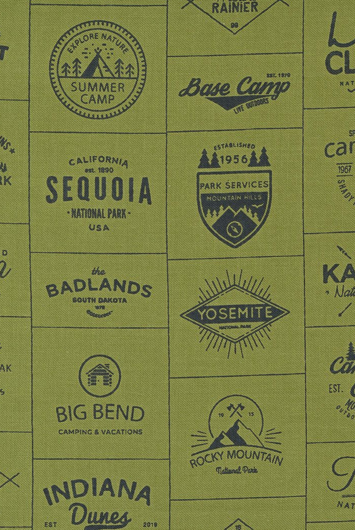 Timber Camp Badges Pine 55550 25 Moda 1 - Boho Fabrics - Quilting Cotton, Woven
