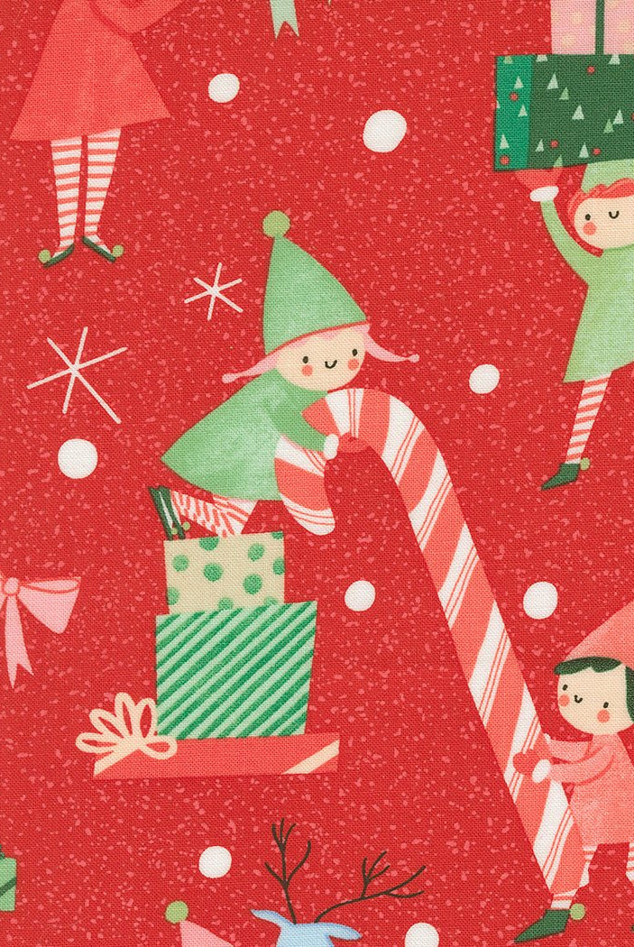 Tiny Christmas in Christmas Red by Moda - 100% Cotton Quilting Fabric - 37131 12 - Boho Fabrics - Quilting Cotton, Woven