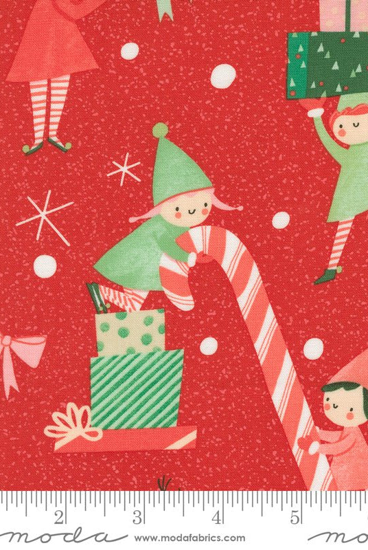Tiny Christmas in Christmas Red by Moda - 100% Cotton Quilting Fabric - 37131 12 - Boho Fabrics - Quilting Cotton, Woven