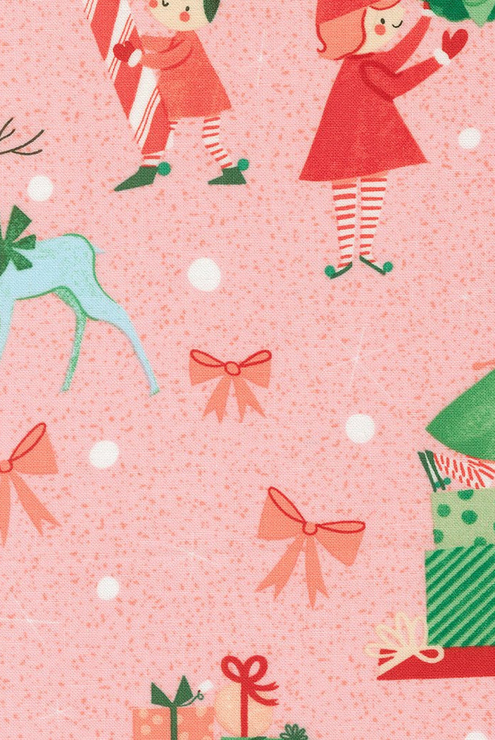 Tiny Christmas in Cotton Candy by Moda - 100% Cotton Quilting Fabric - 37131 15 - Boho Fabrics - Quilting Cotton, Woven