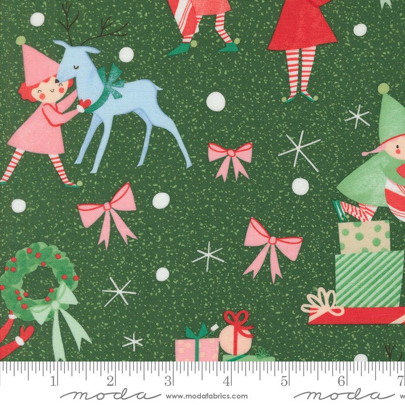 Tiny Christmas in Pine by Moda - 100% Cotton Quilting Fabric - 37131 19 - Boho Fabrics - Quilting Cotton, Woven