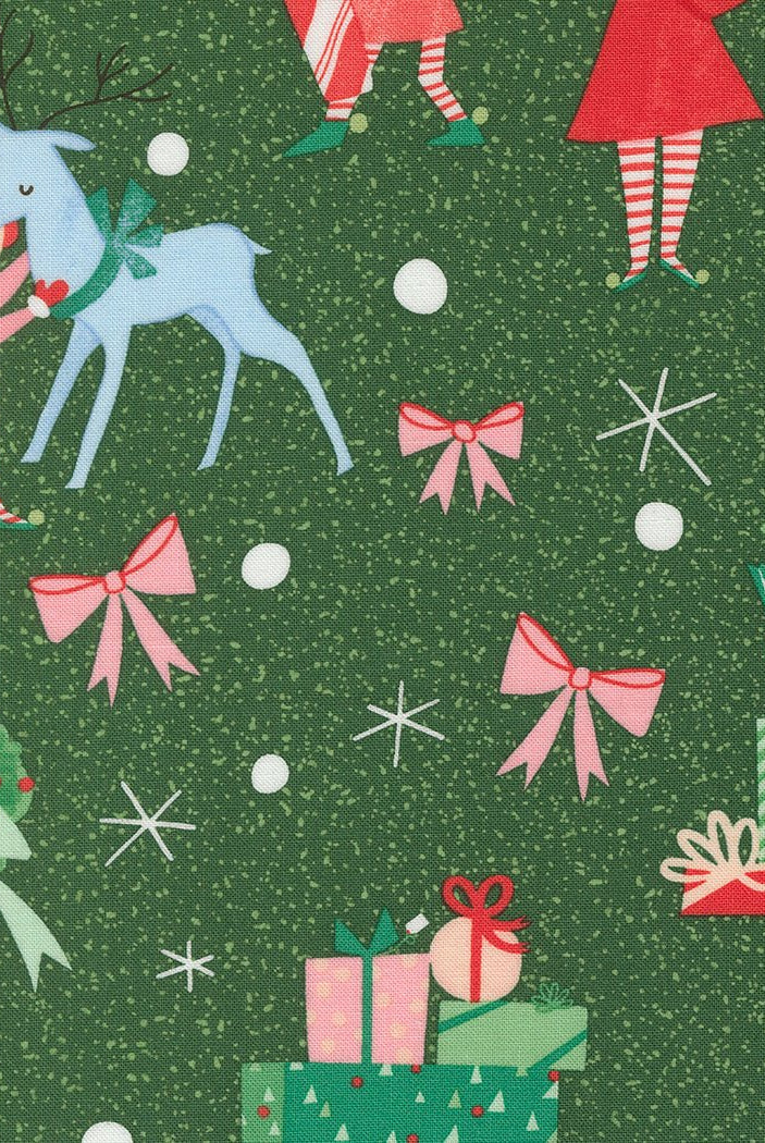 Tiny Christmas in Pine by Moda - 100% Cotton Quilting Fabric - 37131 19 - Boho Fabrics - Quilting Cotton, Woven