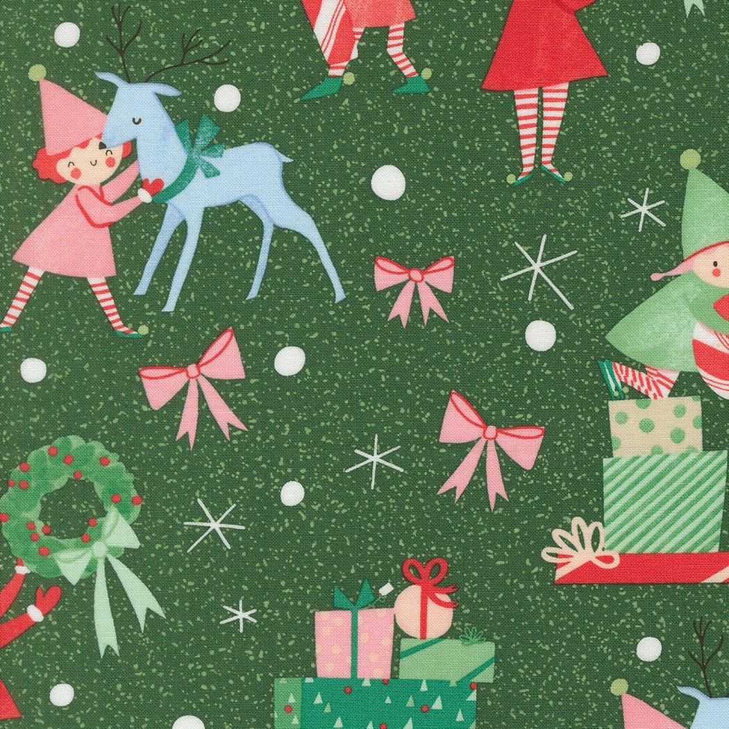 Tiny Christmas in Pine by Moda - 100% Cotton Quilting Fabric - 37131 19 - Boho Fabrics - Quilting Cotton, Woven