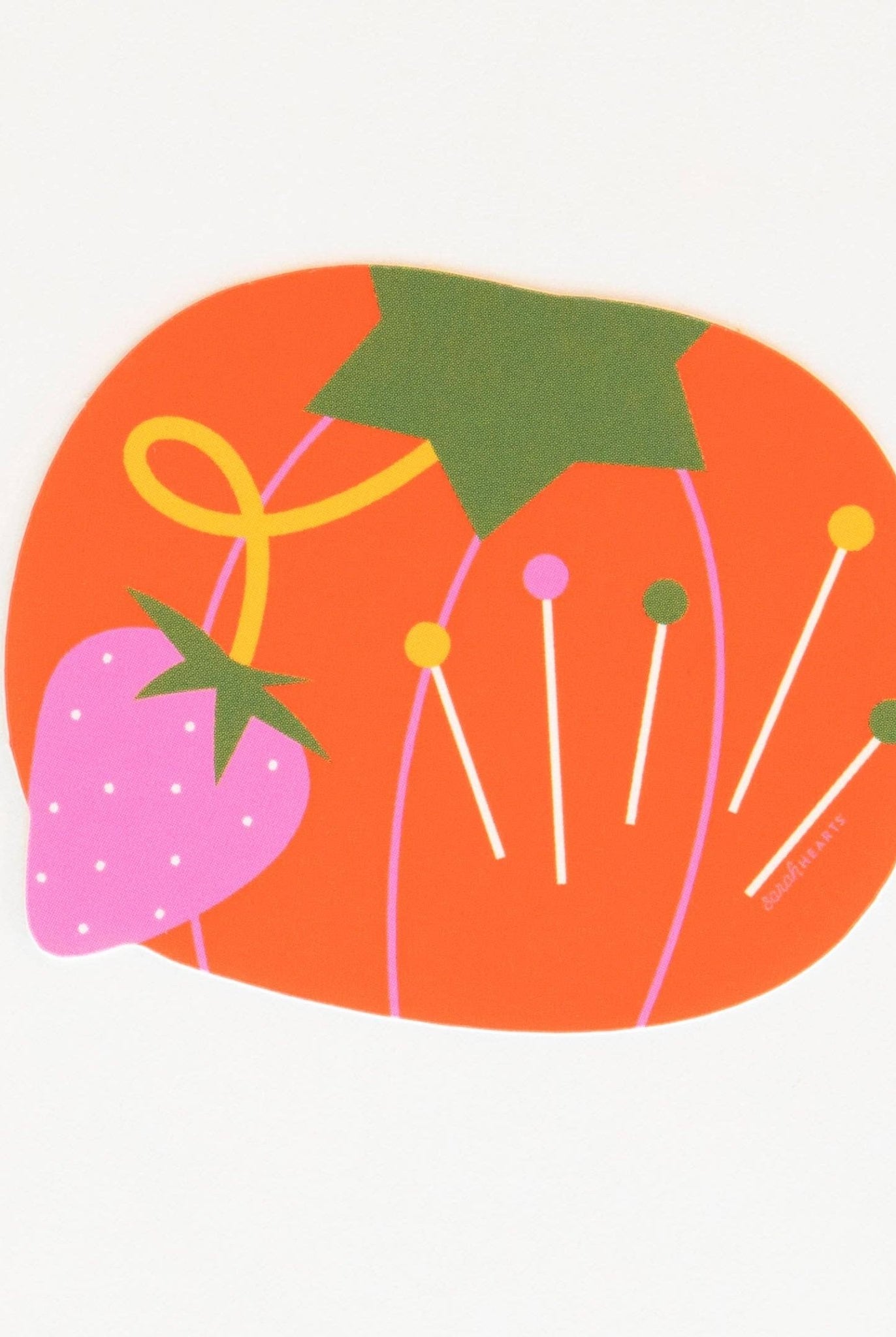 Tomato Pin Cushion Sticker - Boho Fabrics -