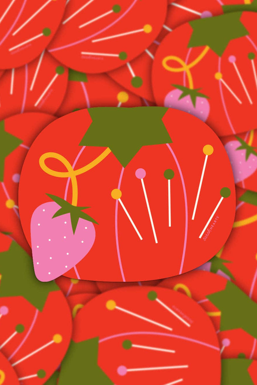 Tomato Pin Cushion Sticker - Boho Fabrics -