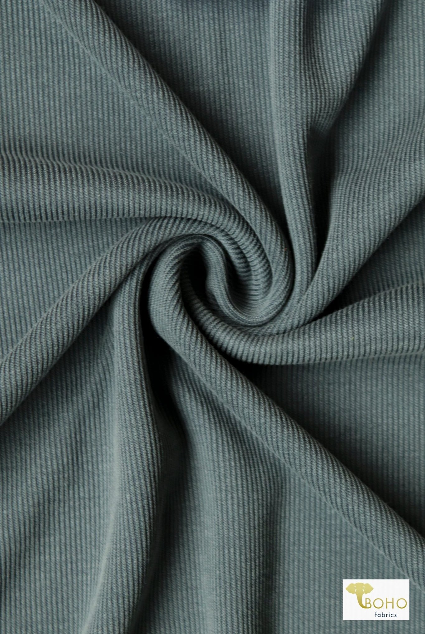 Tourmaline Smoke, Cupro Rib Knit Fabric - Boho Fabrics - Cupro, Knit Fabric