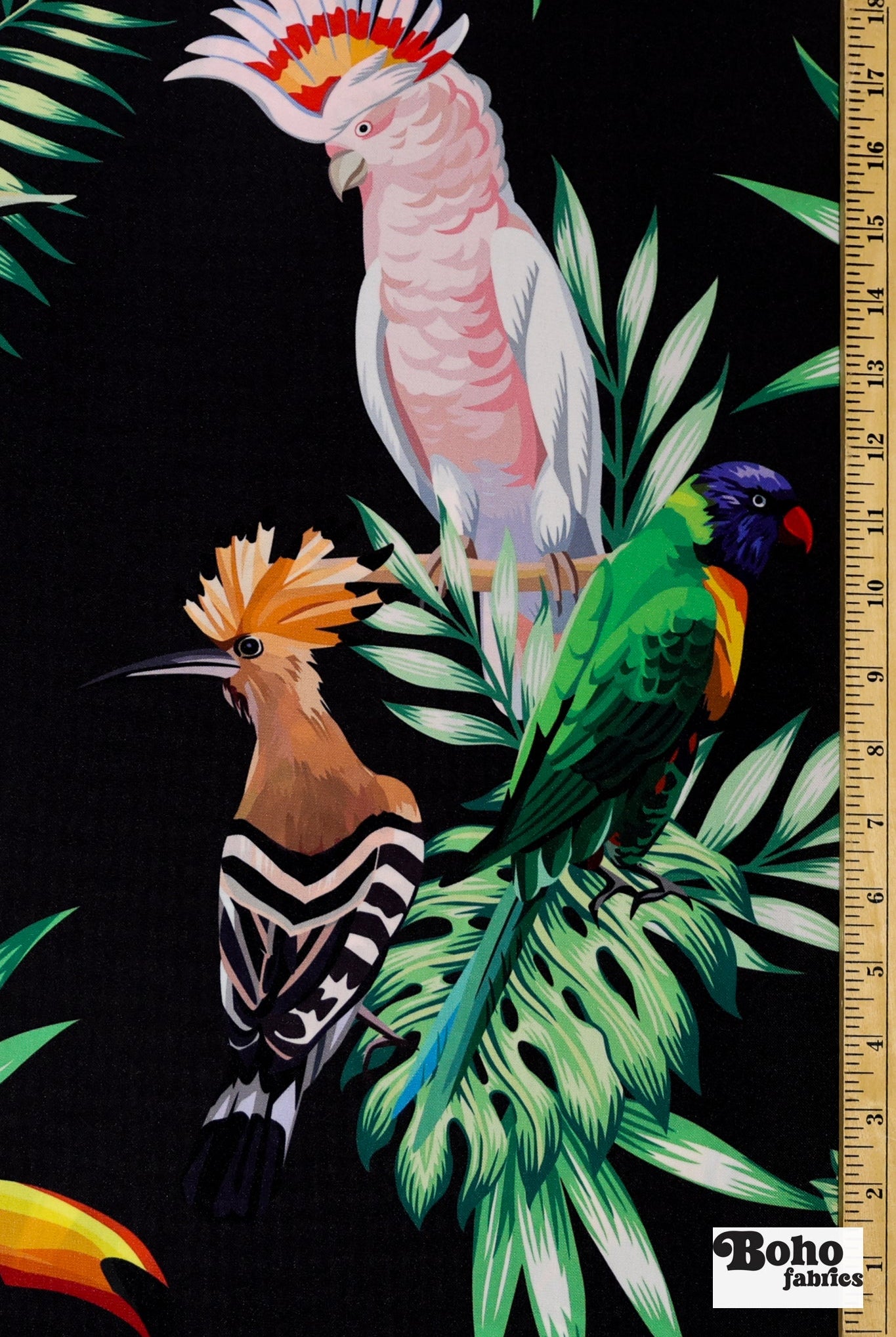 Tropical Tucans Canvas Woven Fabric - Boho Fabrics - Canvas Fabric