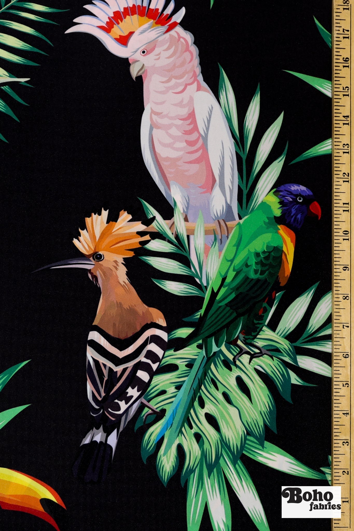 Tropical Tucans Canvas Woven Fabric - Boho Fabrics - Canvas Fabric