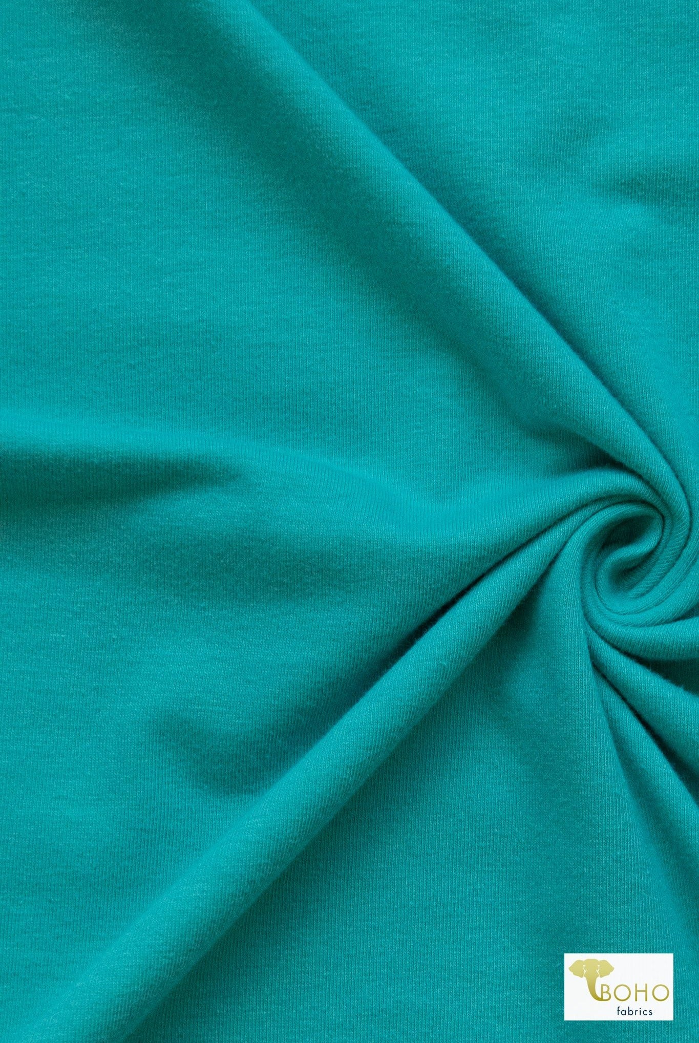 Turquoise, Cotton Spandex Knit Fabric - Boho Fabrics - Cotton Spandex Solid Fabric