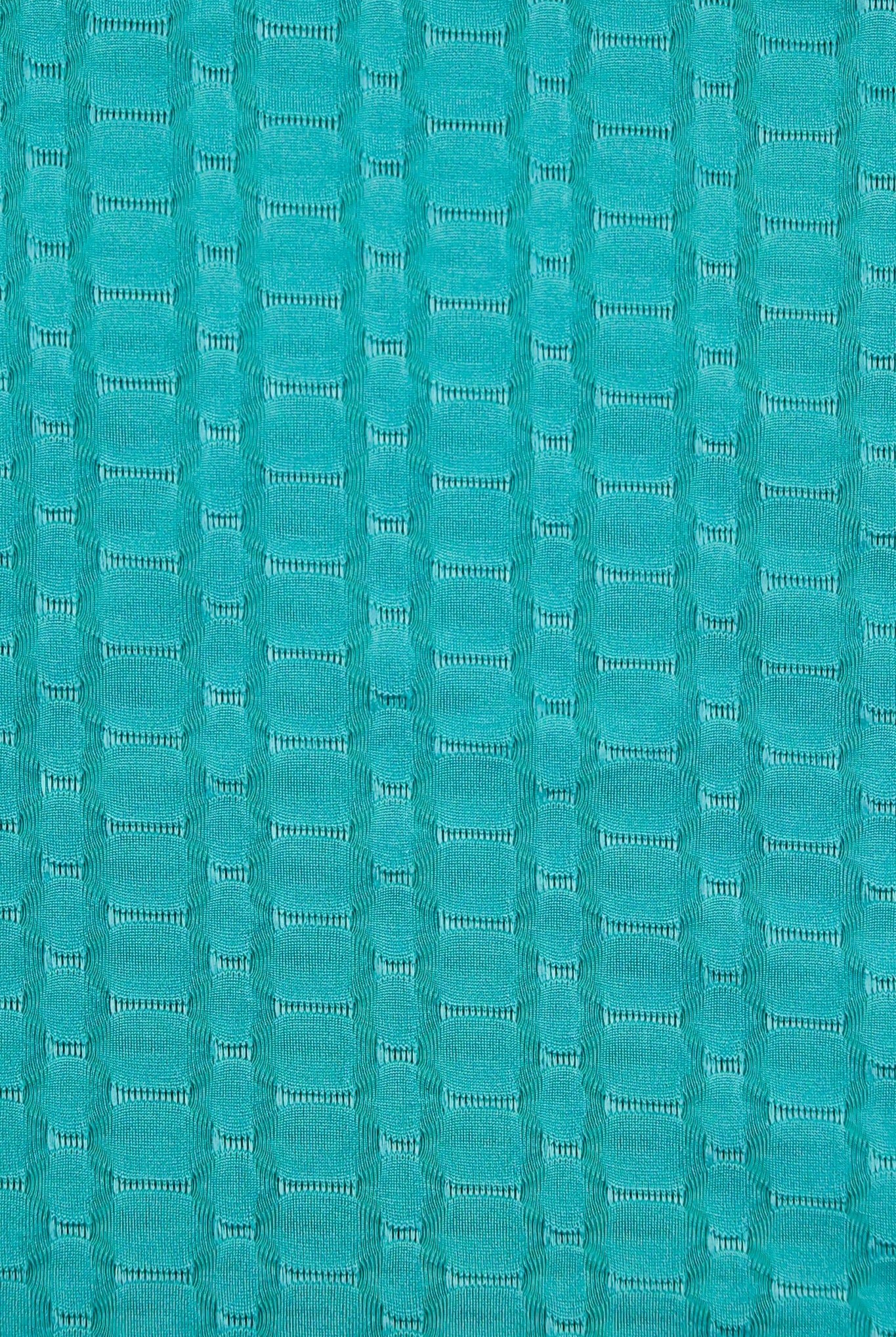 Turquoise Honeycomb, Athletic Knit Fabric - Boho Fabrics - Athletic Knit Fabric