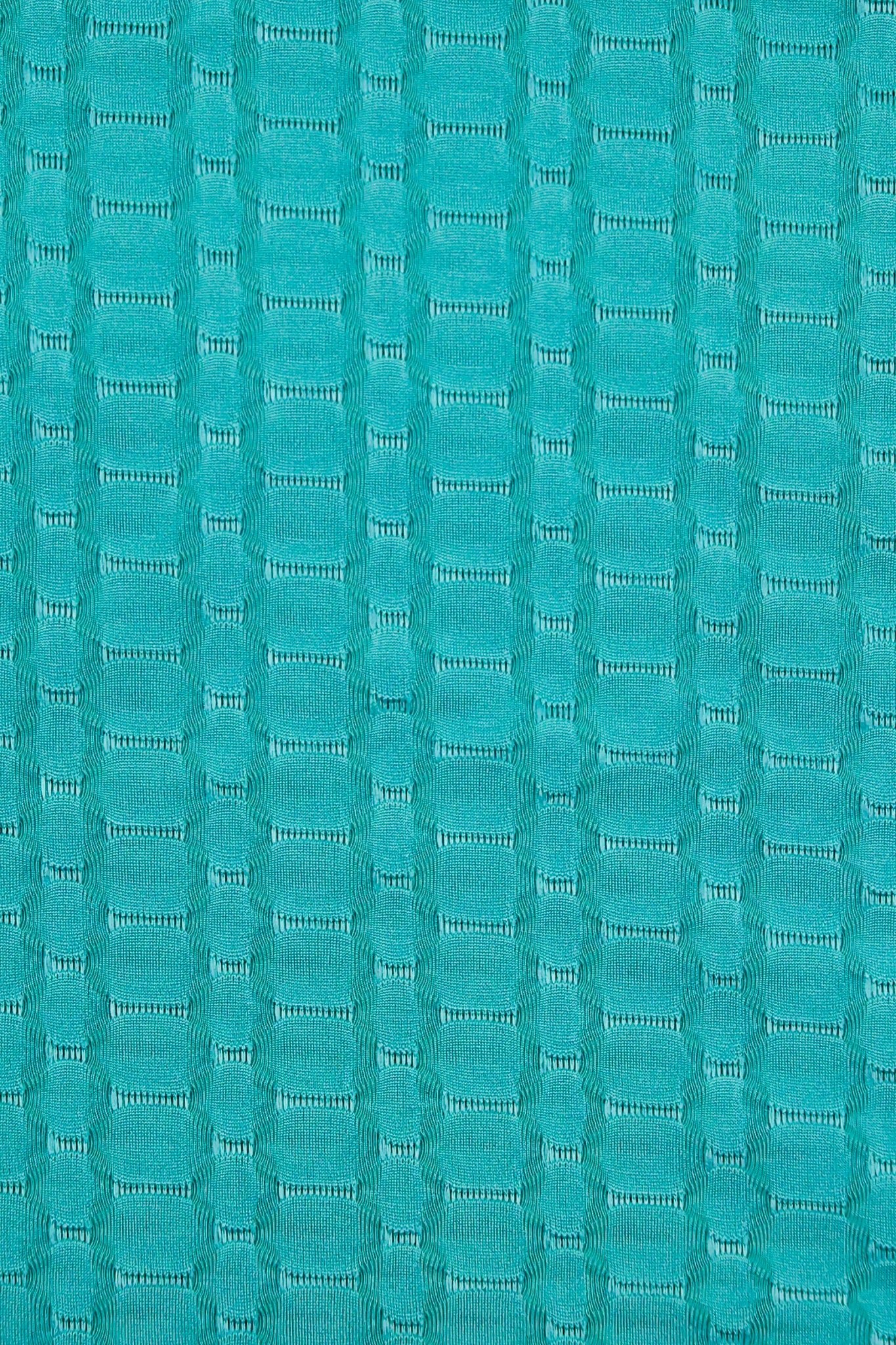 Turquoise Honeycomb, Athletic Knit Fabric - Boho Fabrics - Athletic Knit Fabric
