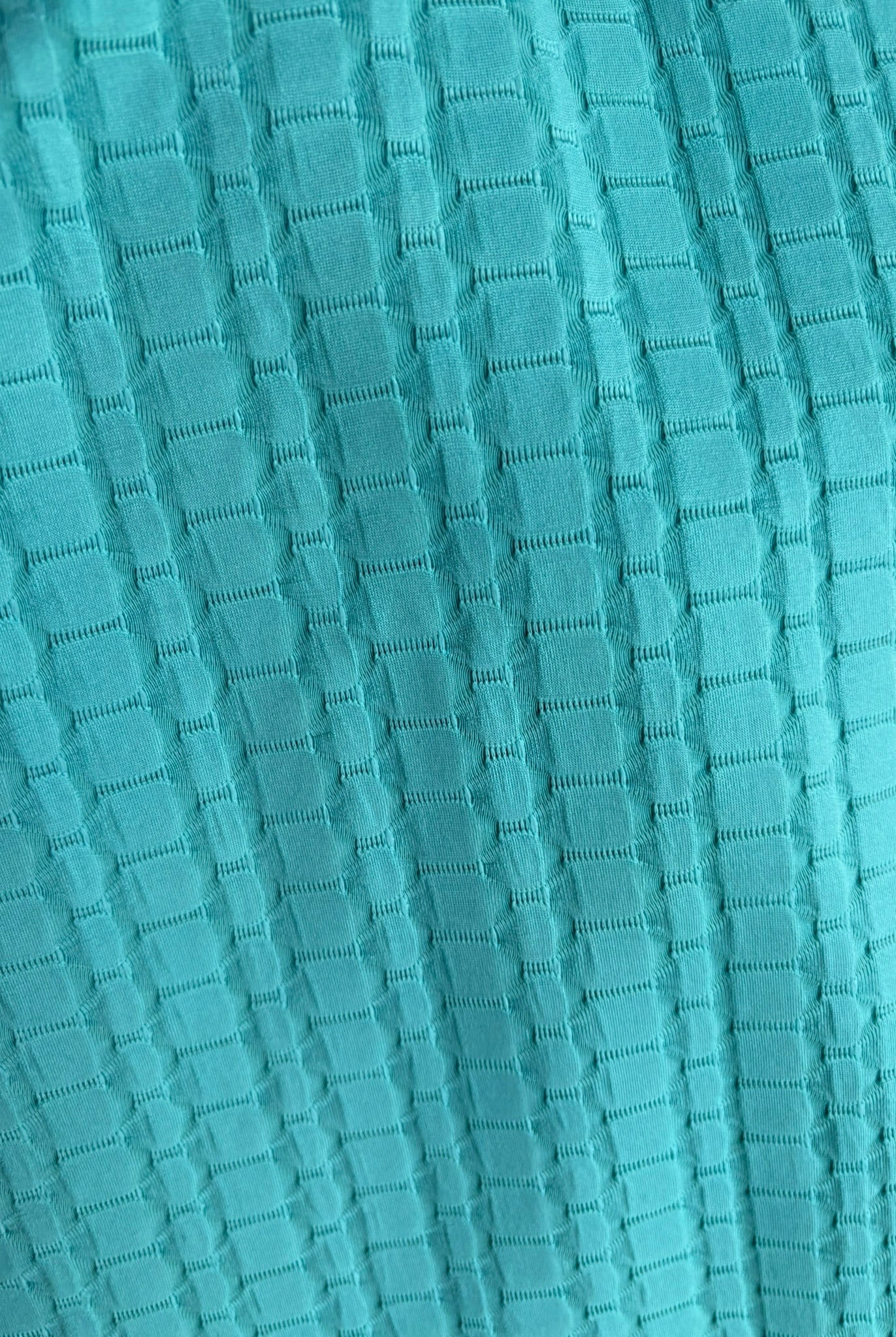 Turquoise Honeycomb, Athletic Knit Fabric - Boho Fabrics - Athletic Knit Fabric