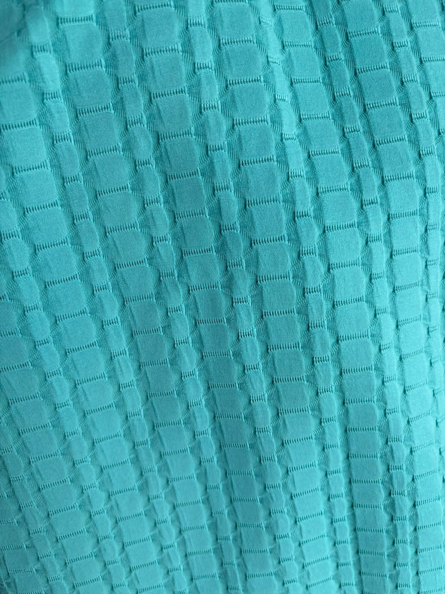 Turquoise Honeycomb, Athletic Knit Fabric - Boho Fabrics - Athletic Knit Fabric