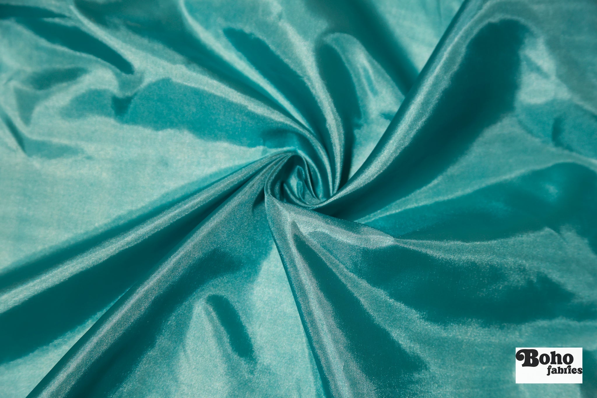 Turquoise Satin Lining Woven Fabric - Boho Fabrics - Lining