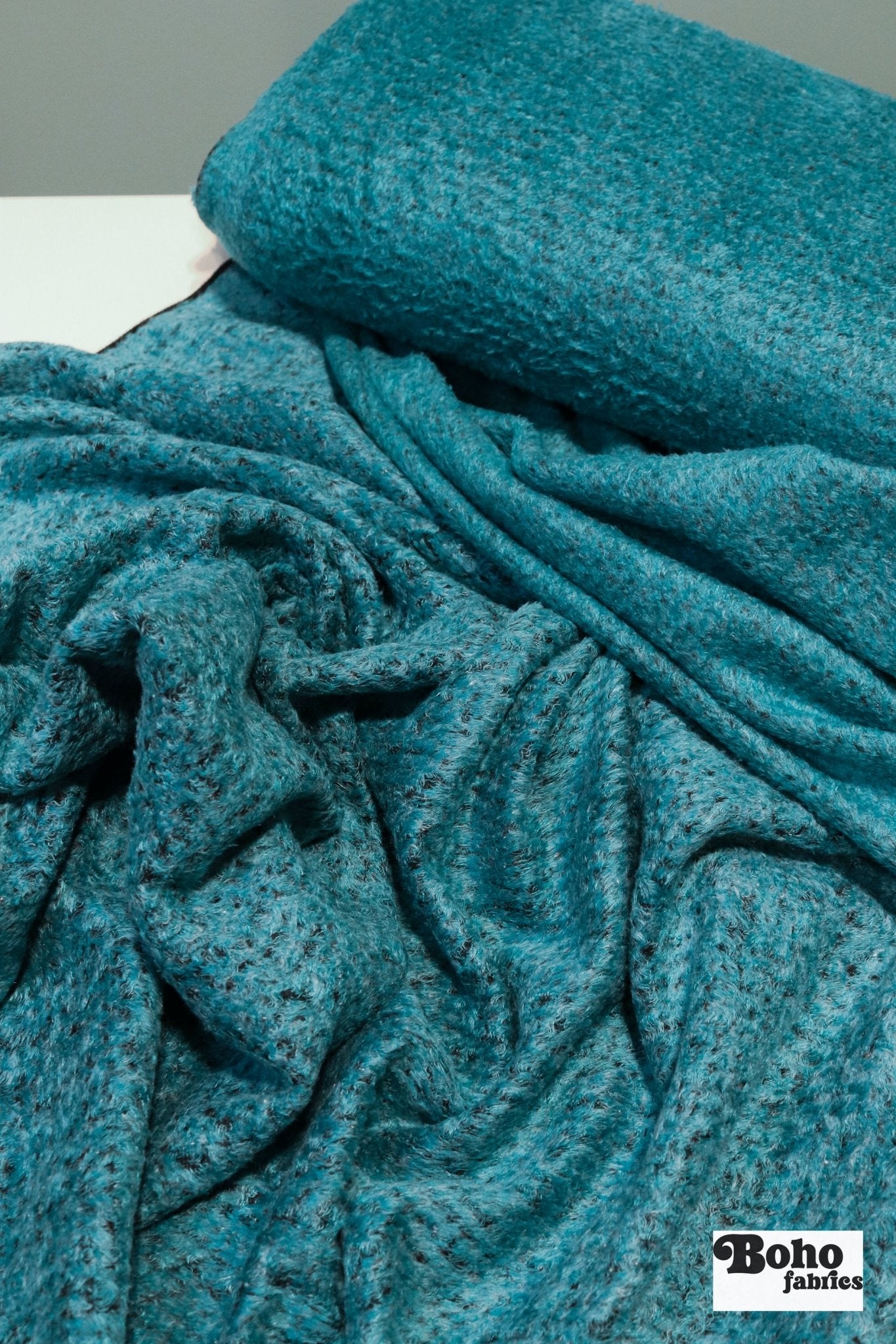 Turquoise, Structured High Loft Fleece Fabric by Polartec - Boho Fabrics - Performance Fabrics