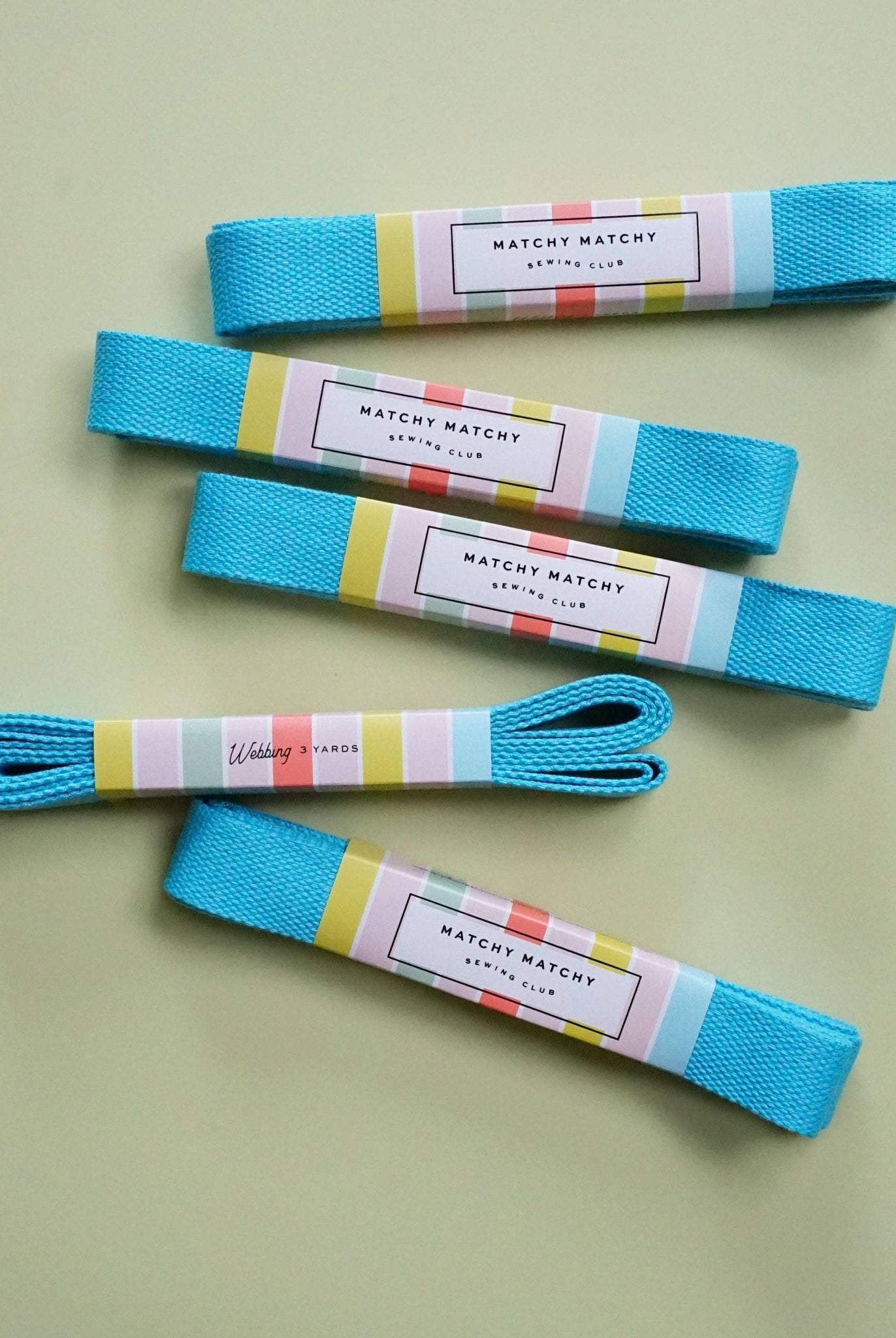 Turquoise Webbing - Boho Fabrics - Bag Making Supplies