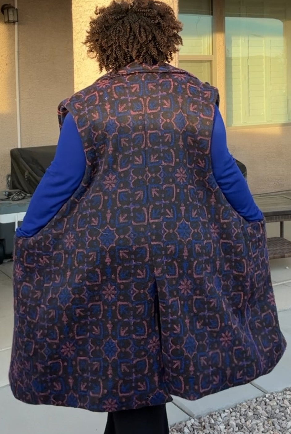 Twilight Medallion, Blue Colorway. Double Knit Fabric (Jersey & Felted) - Boho Fabrics - Novelty Knit