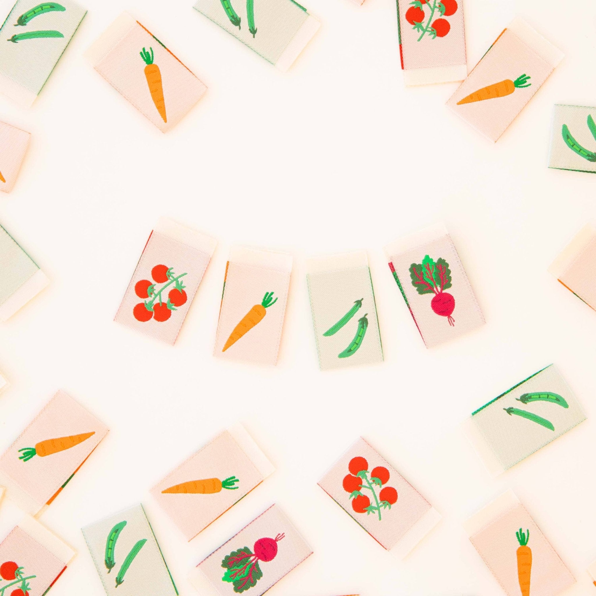 Vegetable Multipack - Sewing Woven Clothing and Quilt Labels - Boho Fabrics -