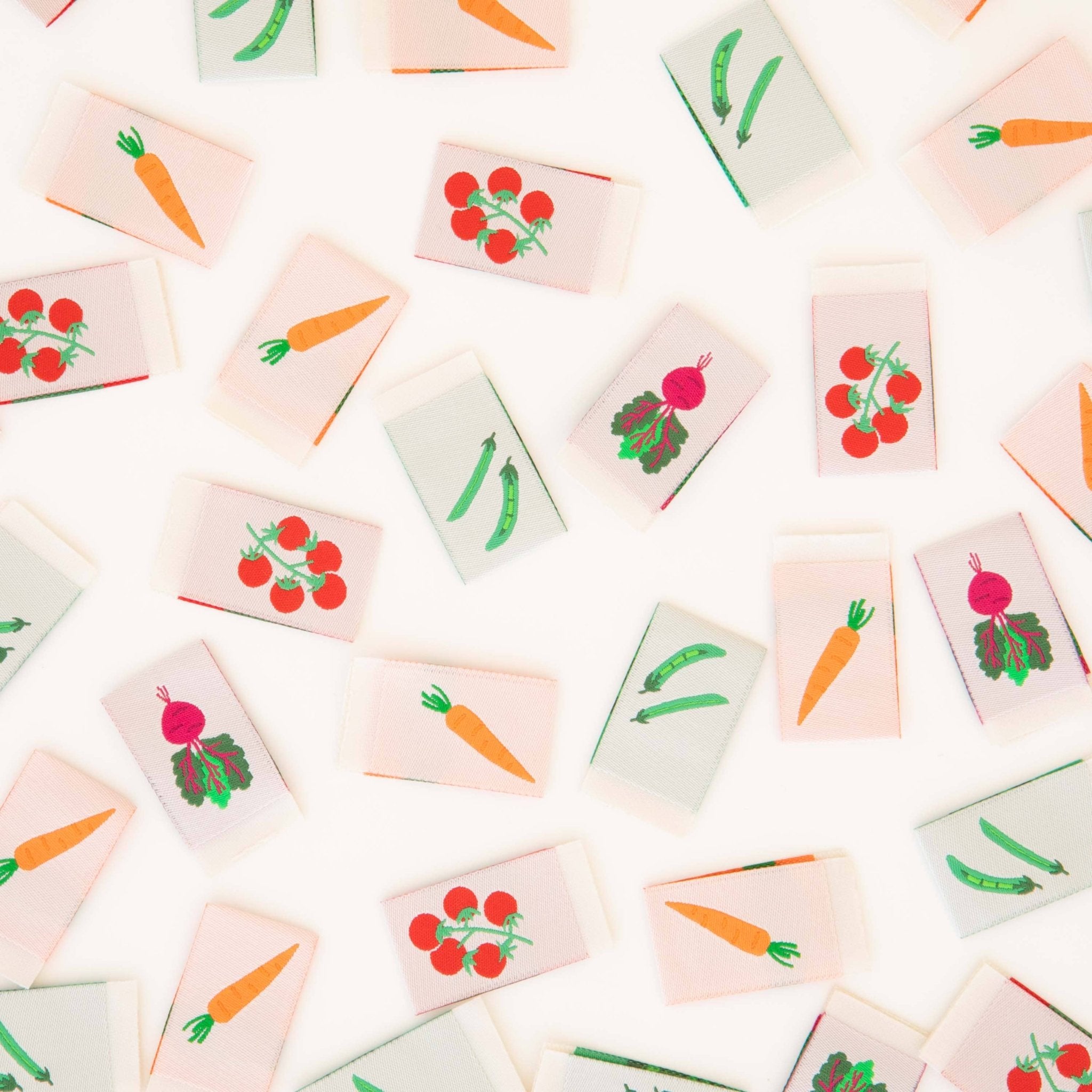 Vegetable Multipack - Sewing Woven Clothing and Quilt Labels - Boho Fabrics -