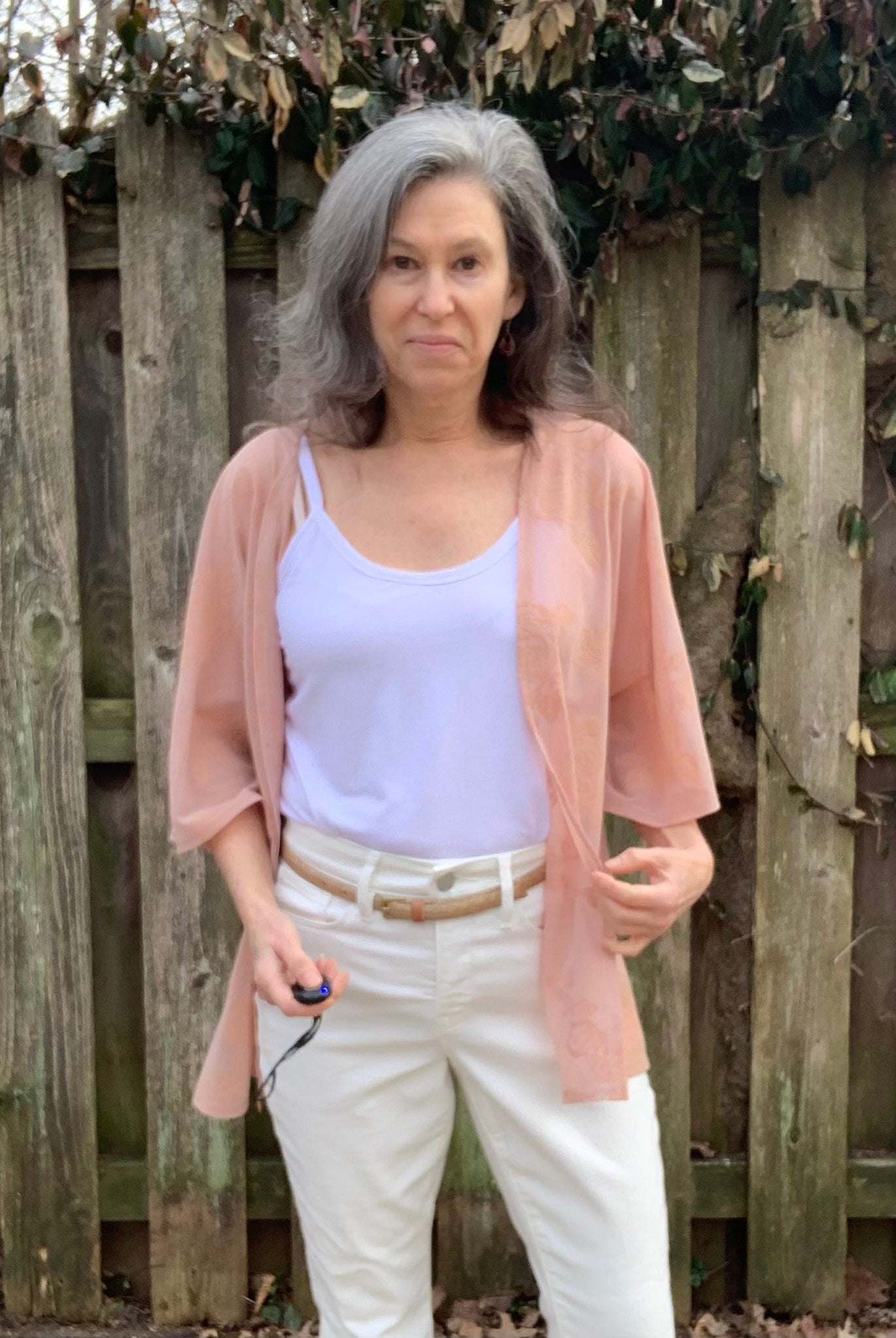 Velvet Roses on Peachy Pink. Flocked Power Mesh. SM-104. - Boho Fabrics