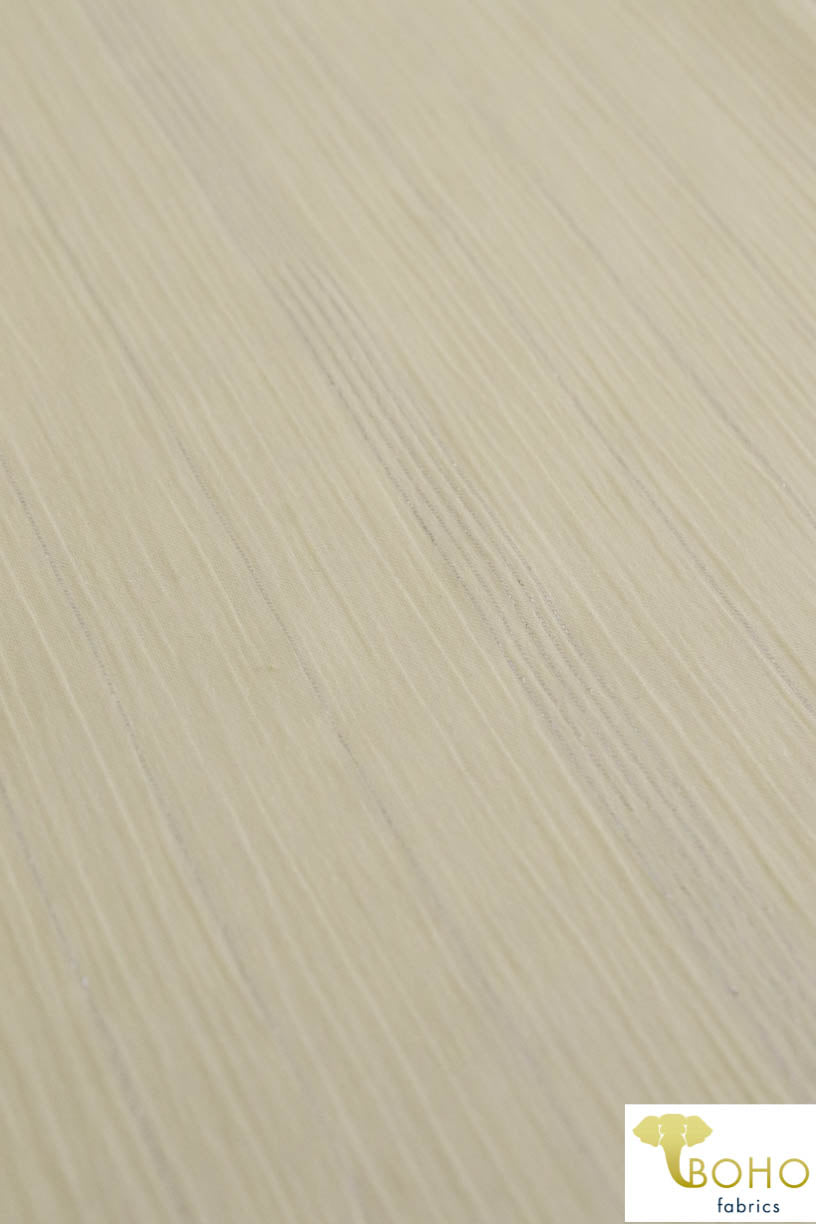 Vertical Metallic Silver Stripes on Dandelion Yellow. Crinkle Gauze Cotton Woven Fabric. WV-109-YELL. - Boho Fabrics