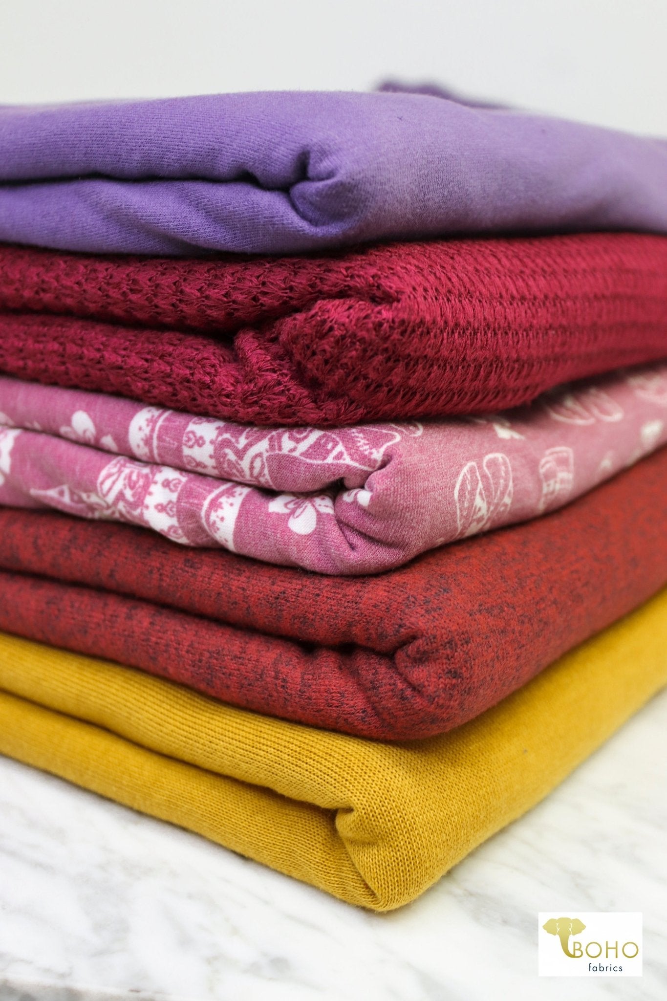 "Vibrant Leaves" Sweater/French Terry Knit Palette Bundle - Boho Fabrics