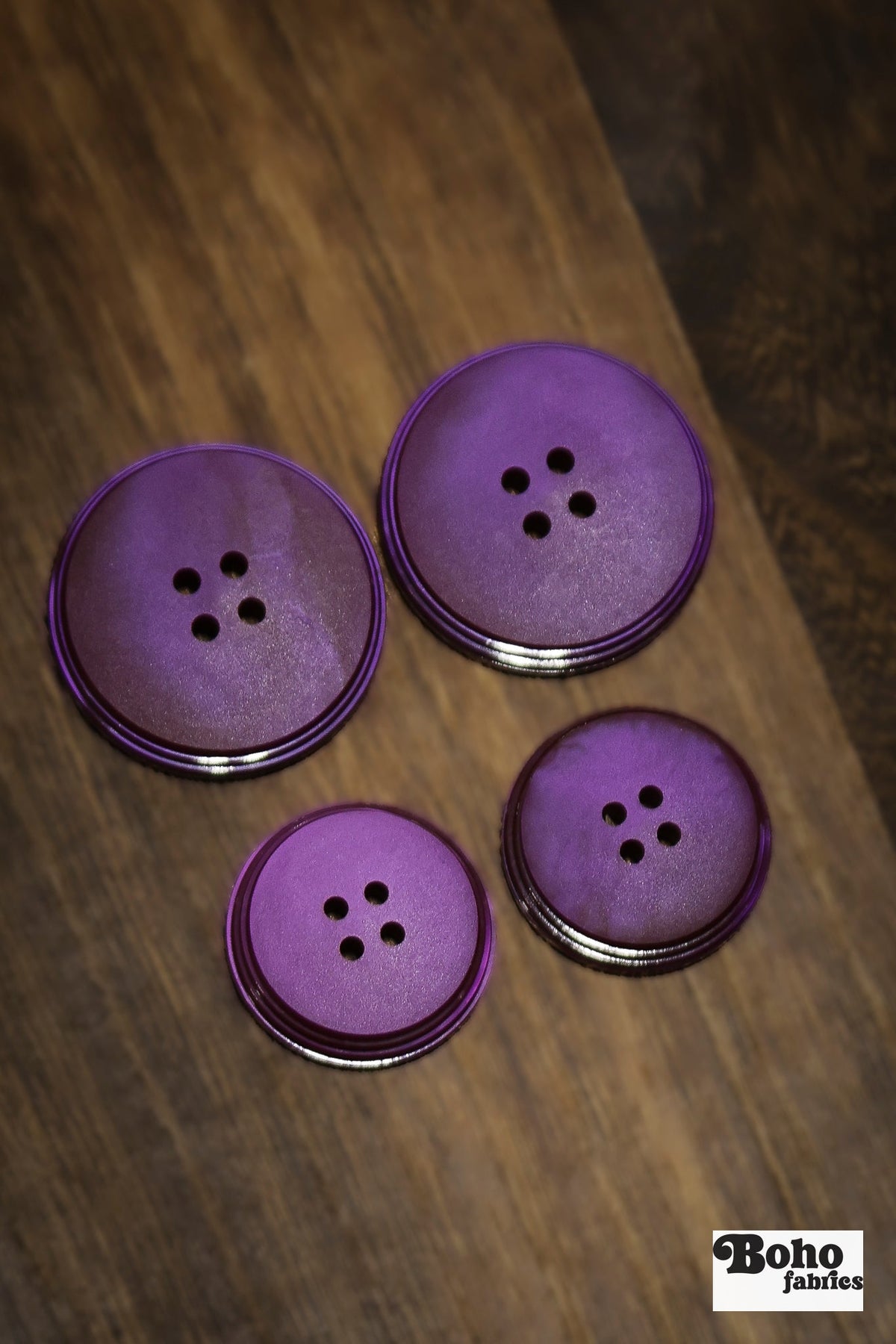 Vintage Amethyst Four-Hole Buttons - Boho Fabrics - Buttons & Snaps
