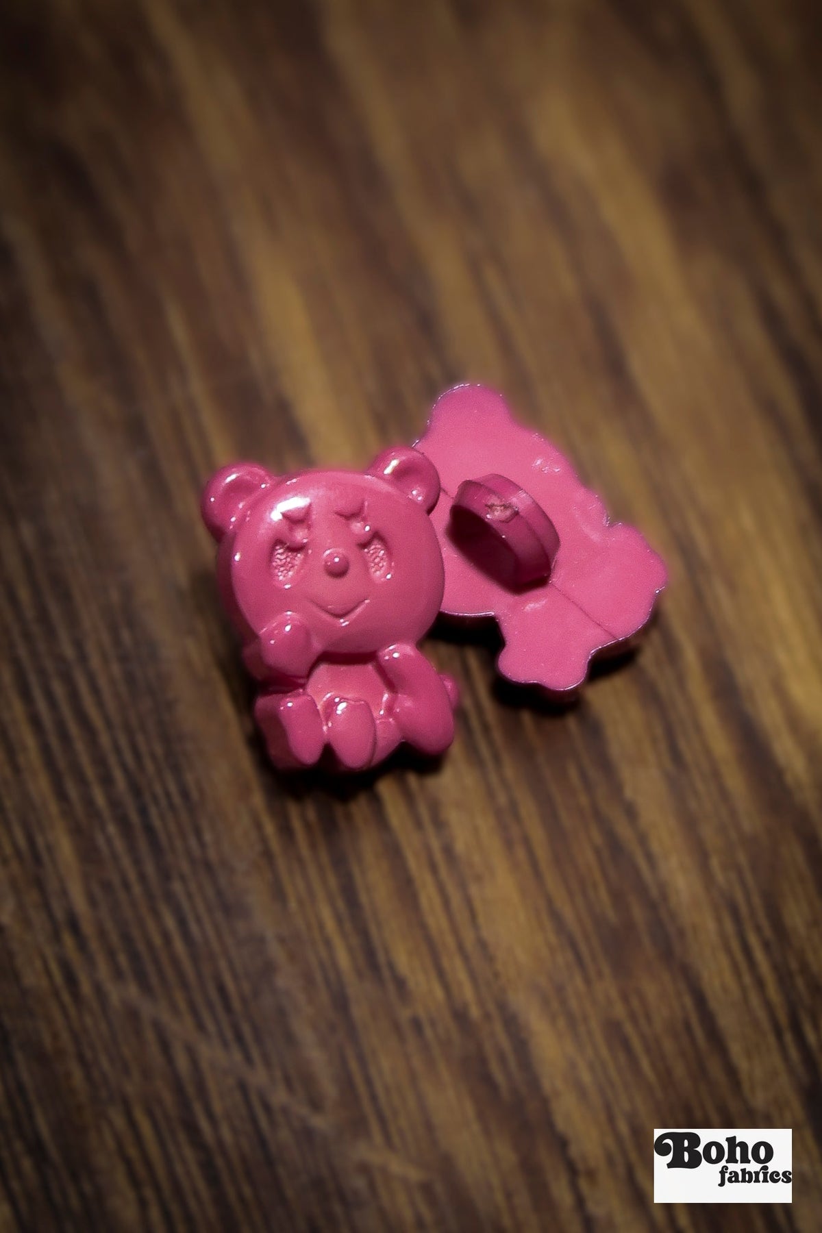 Vintage Bear Plastic Shank Buttons. 9mm, 11mm. Set of 12. - Boho Fabrics - Buttons & Snaps