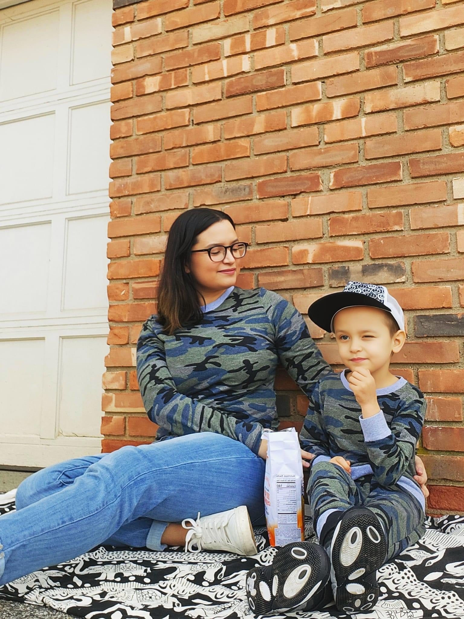 Vintage Blue Camo, Cotton French Terry Knit - Boho Fabrics