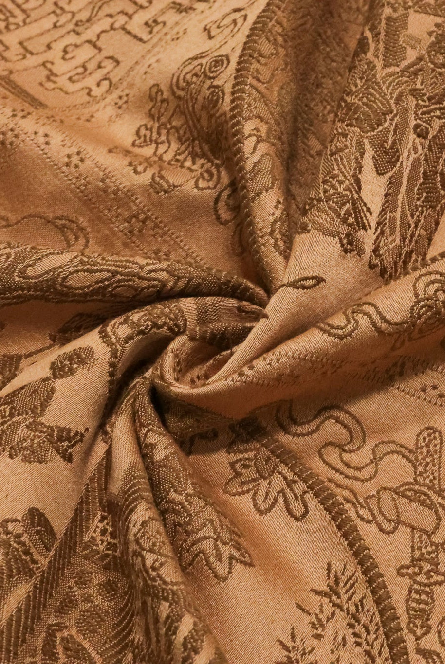 Vintage Bronze Vignette Jacquard Woven Fabric - Boho Fabrics - Jacquard, Woven