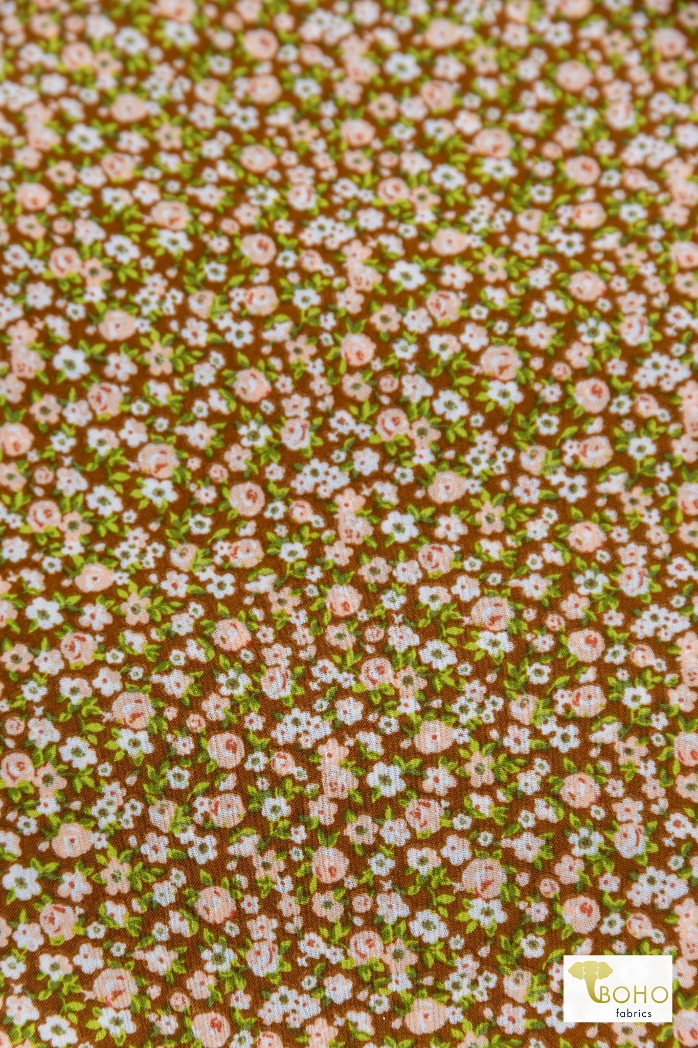 Vintage Florals, Linen Blend Woven Fabric - Boho Fabrics - Linen, Woven