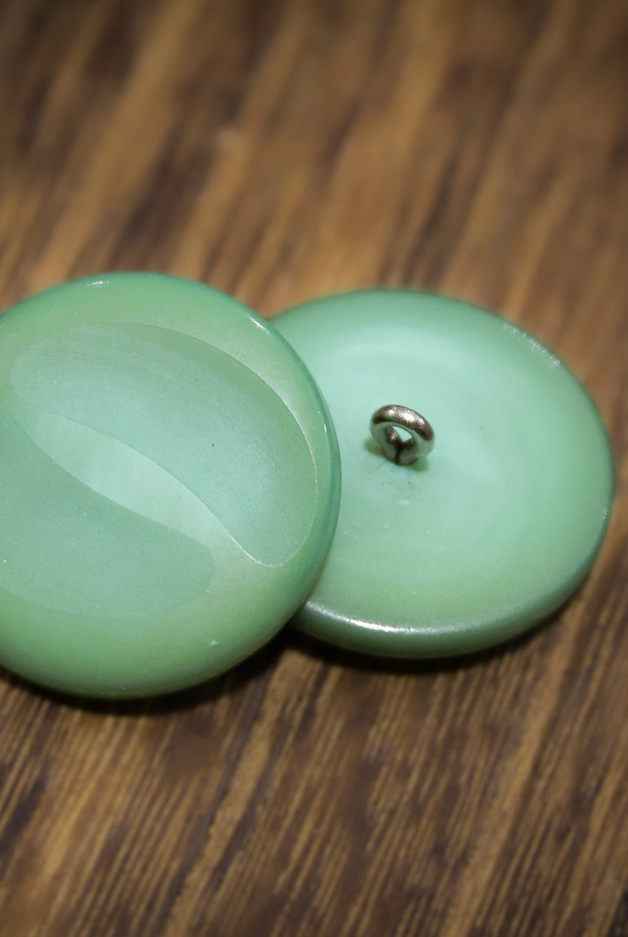 Vintage Light Green Round Shank Buttons. 19mm, 28mm, 34mm - Boho Fabrics - Buttons & Snaps