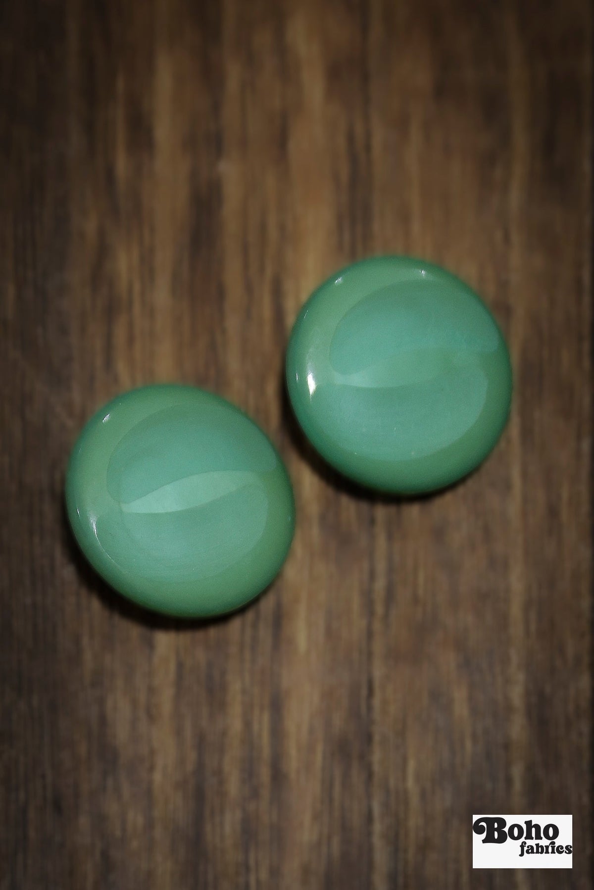 Vintage Light Green Round Shank Buttons. 19mm, 28mm, 34mm - Boho Fabrics - Buttons & Snaps