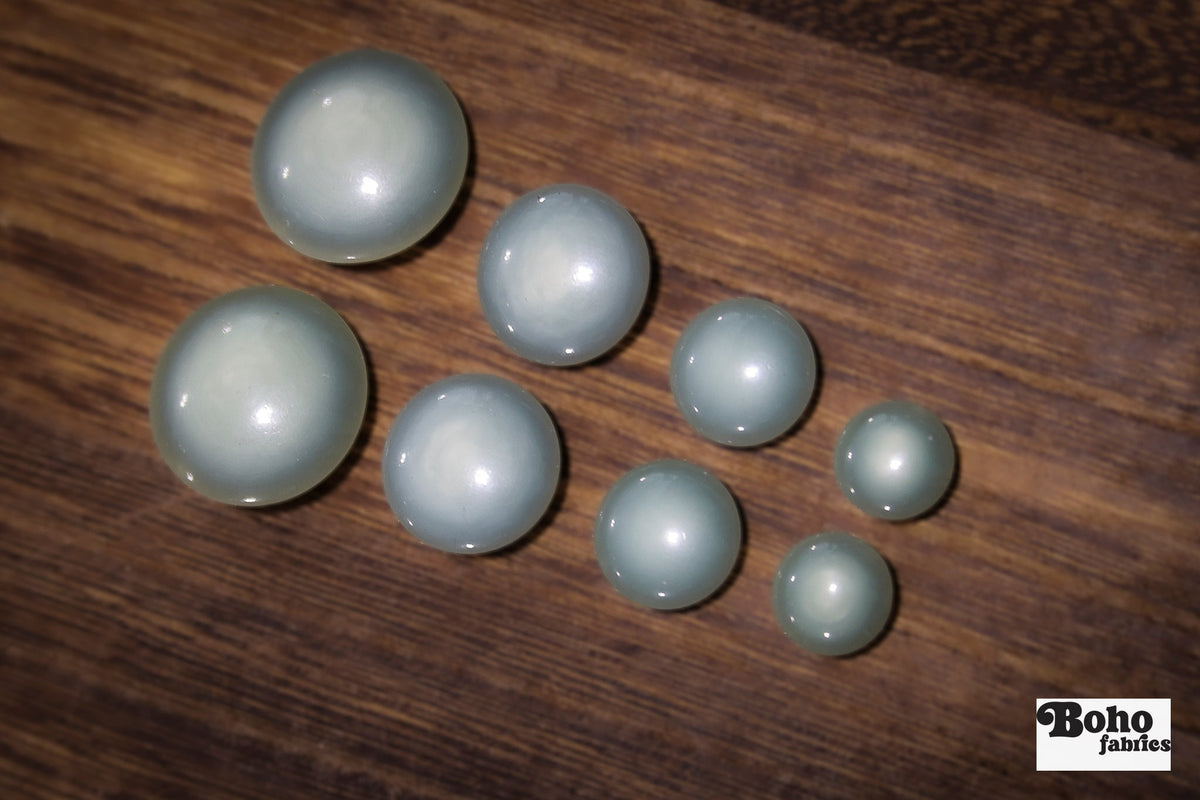 Vintage Light Teal Dome Shank Buttons - Boho Fabrics - Buttons & Snaps
