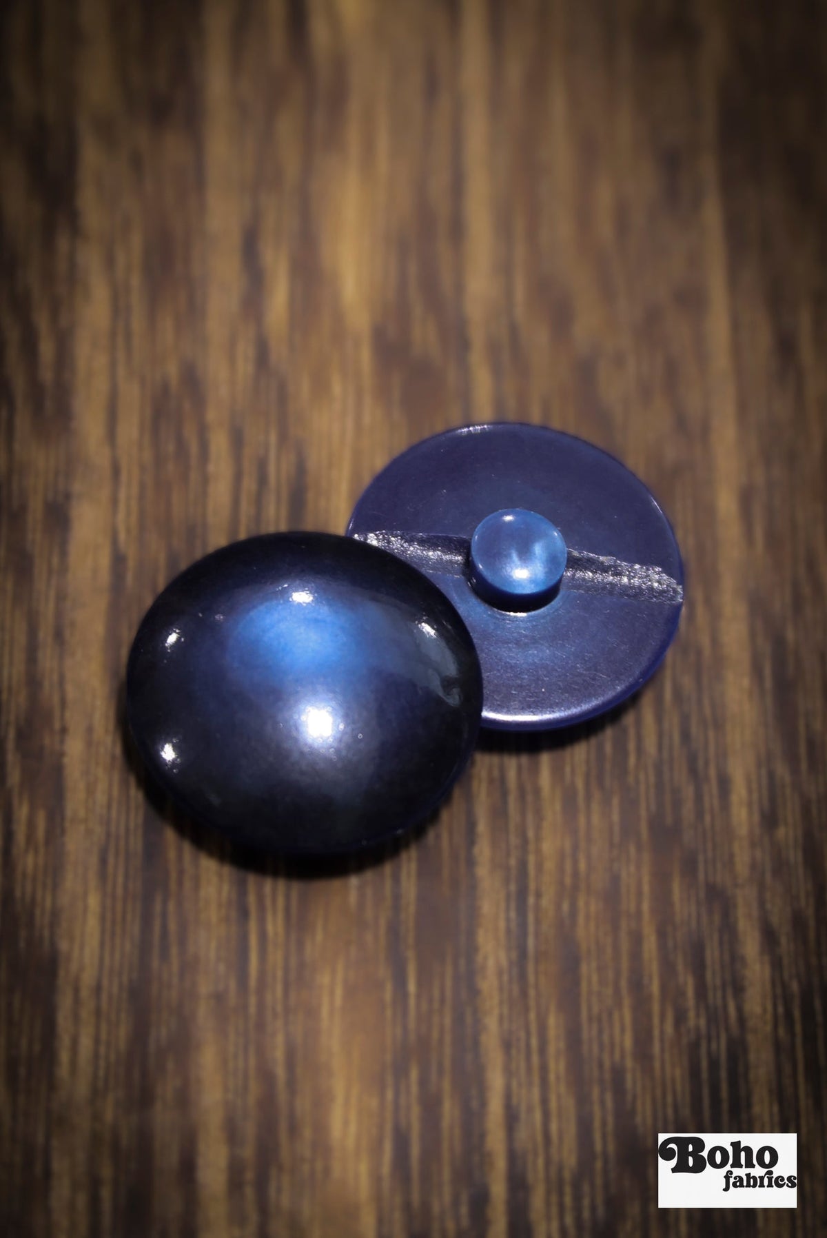 Vintage Navy Blue Dome Shank Buttons. 32L (20mm / 13/16"). Set of 6 - Boho Fabrics - Buttons & Snaps