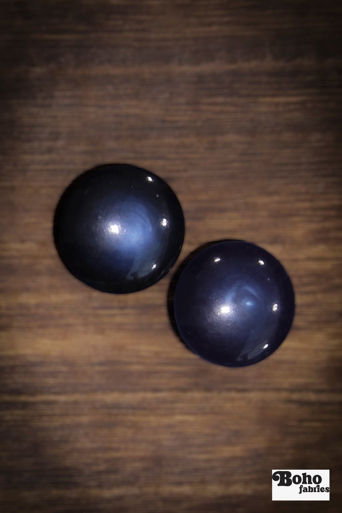 Vintage Navy Blue Dome Shank Buttons. 32L (20mm / 13/16"). Set of 6 - Boho Fabrics - Buttons & Snaps